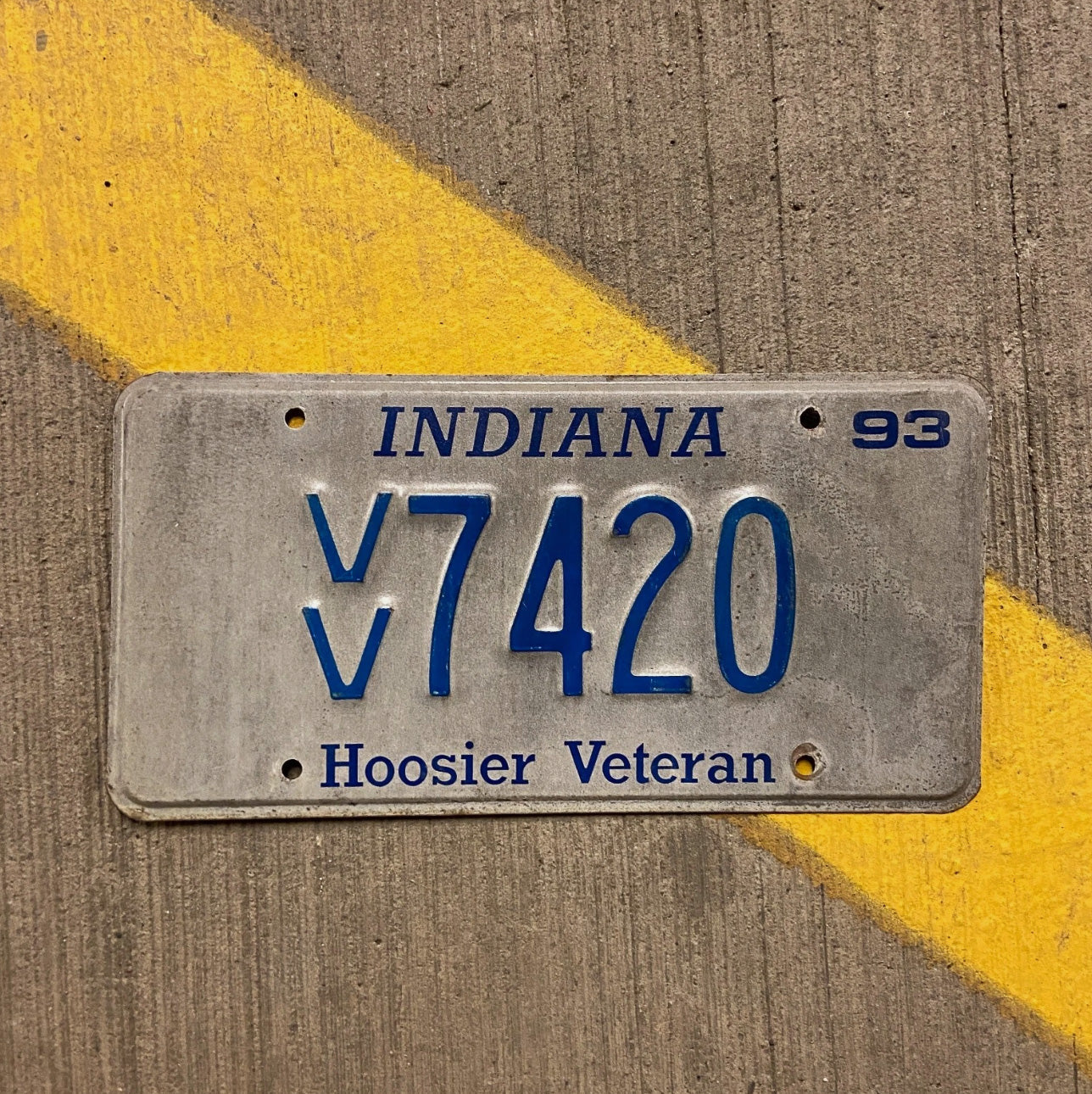 Photo of a 1978 Indiana Hoosier Veteran License Plate Auto Tag Garage Decor Vintage 420 Weed VV 7420