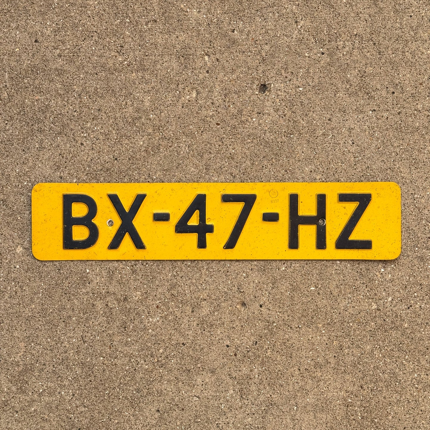 Photo of a 1978 Netherlands License Plate Auto Tag Garage Decor Vintage BX 47 HZ