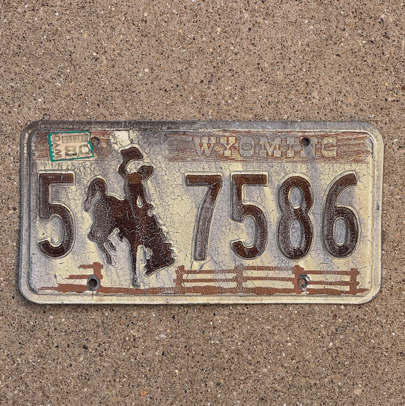 Photo of a 1978 Wyoming License Plate Auto Tag 2 Garage Decor Albany County 5 7586