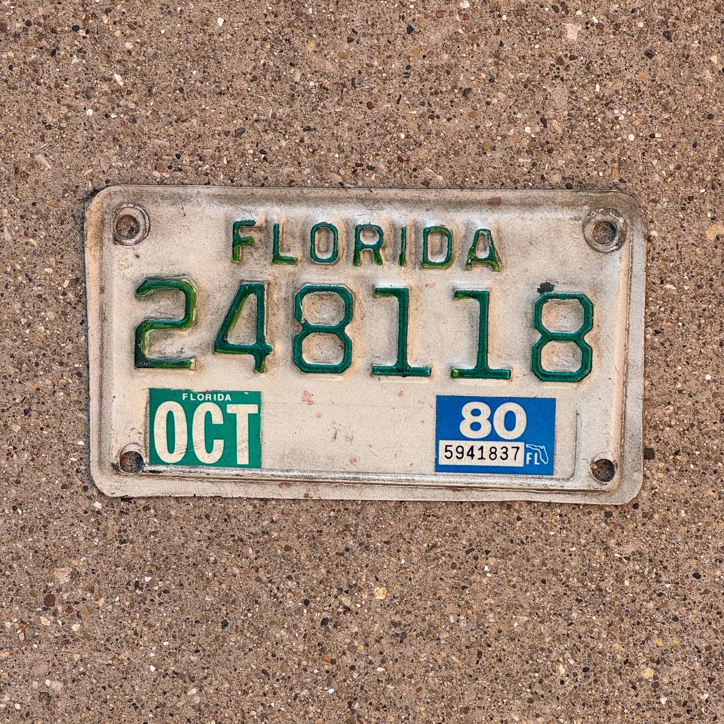 Photo of a 1979 1980 Florida Motorcycle License Plate Auto Tag Garage Decor Vintage 248118