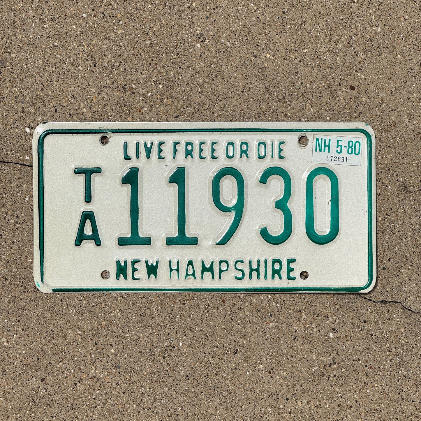 Photo of a 1979 1980 New Hampshire Tractor License Plate Auto Tag Garage Decor Vintage TA 11930