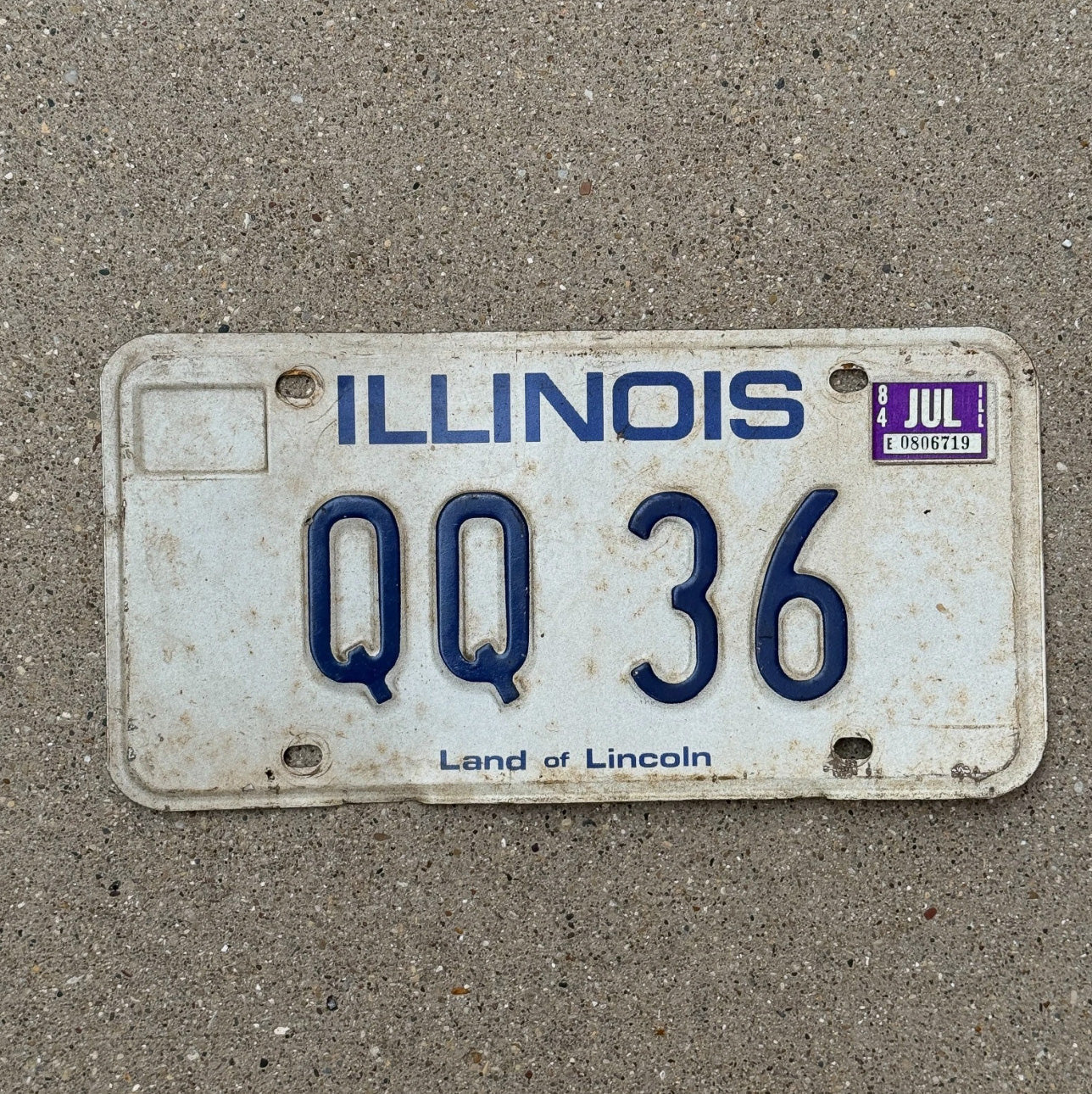 Photo of a 1979 1984 Illinois Vanity License Plate Auto Tag 1 Garage Decor QQ 36