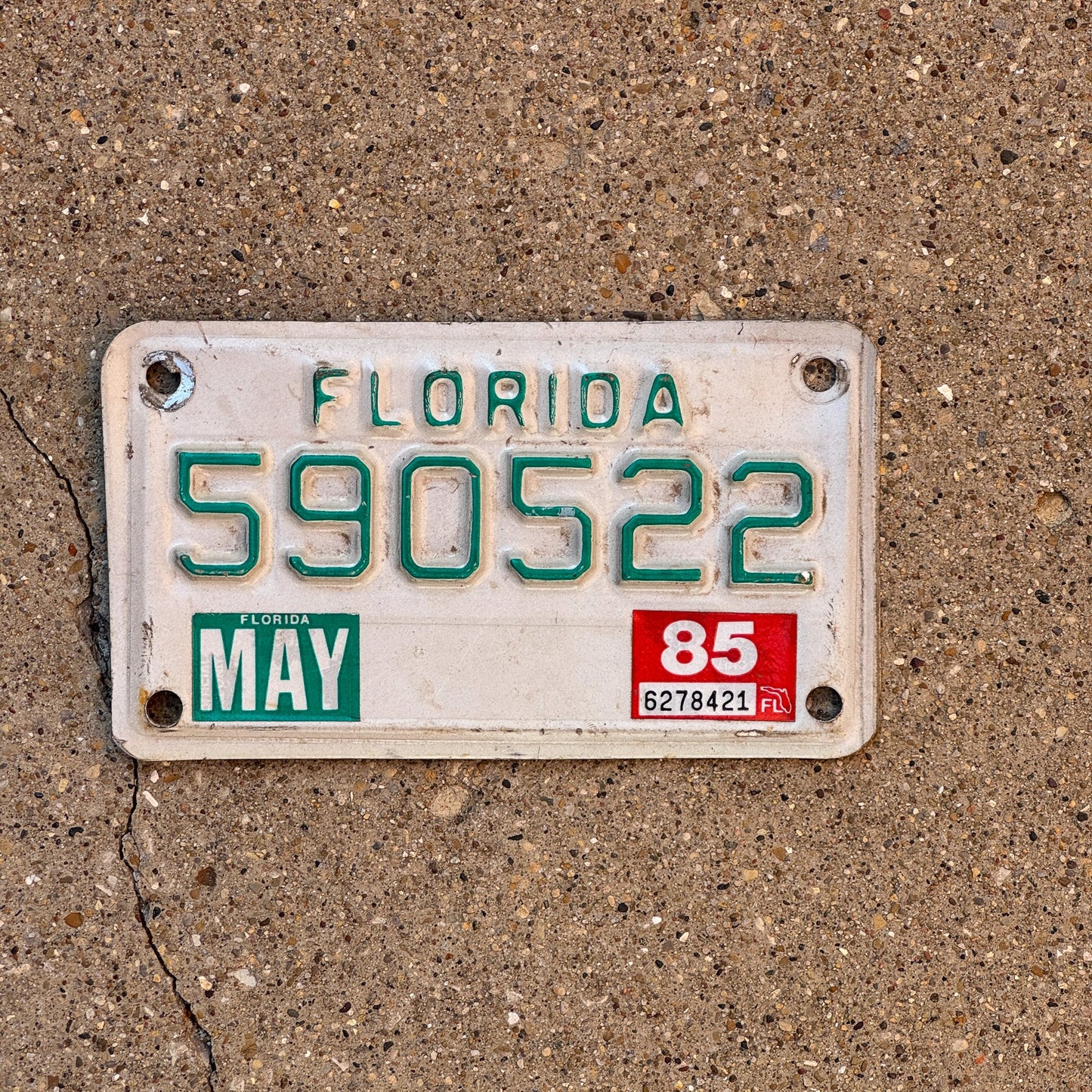 Photo of a 1979 1985 Florida Motorcycle License Plate Auto Tag Garage Decor Vintage 590522