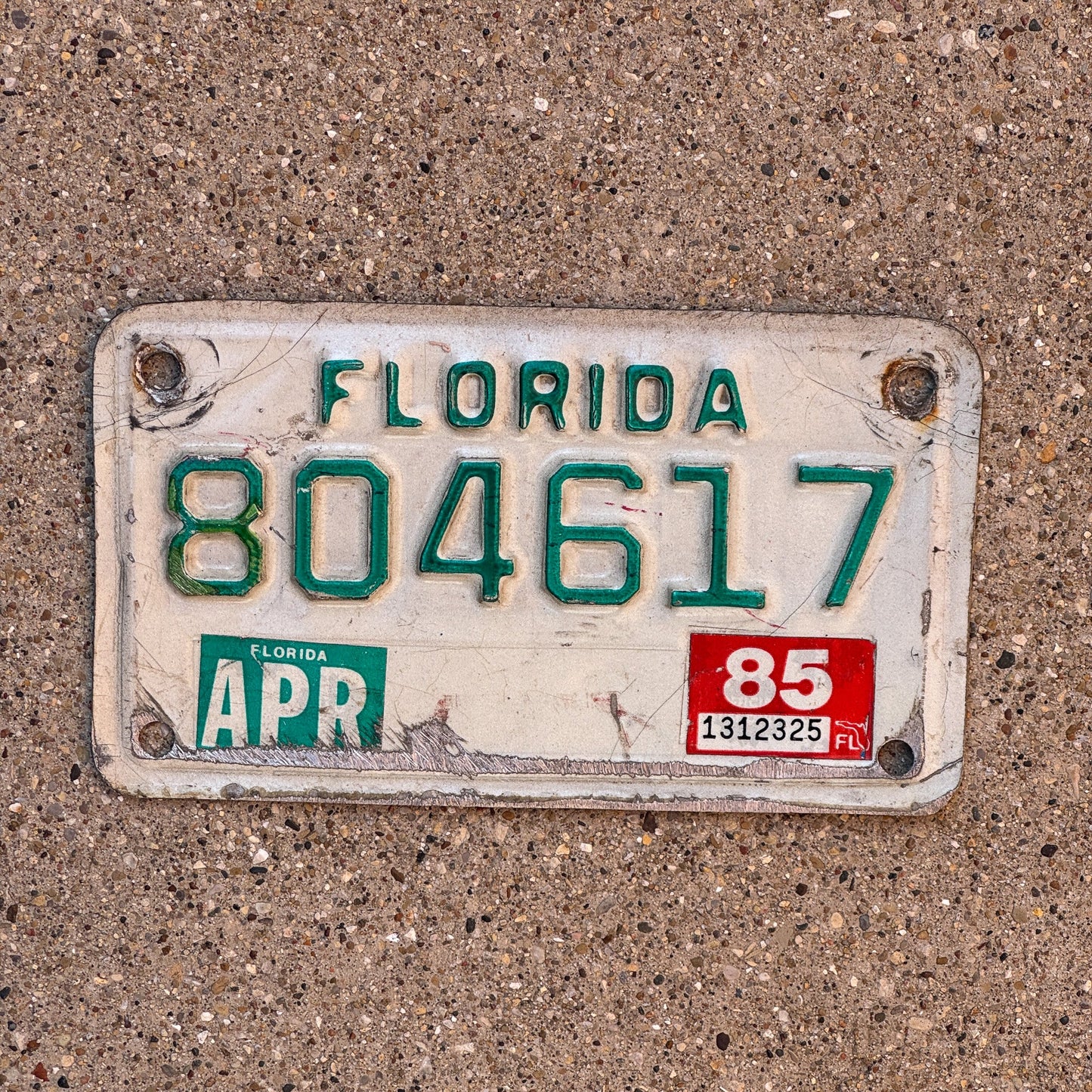 Photo of a 1979 1985 Florida Motorcycle License Plate Auto Tag Garage Decor Vintage 804617