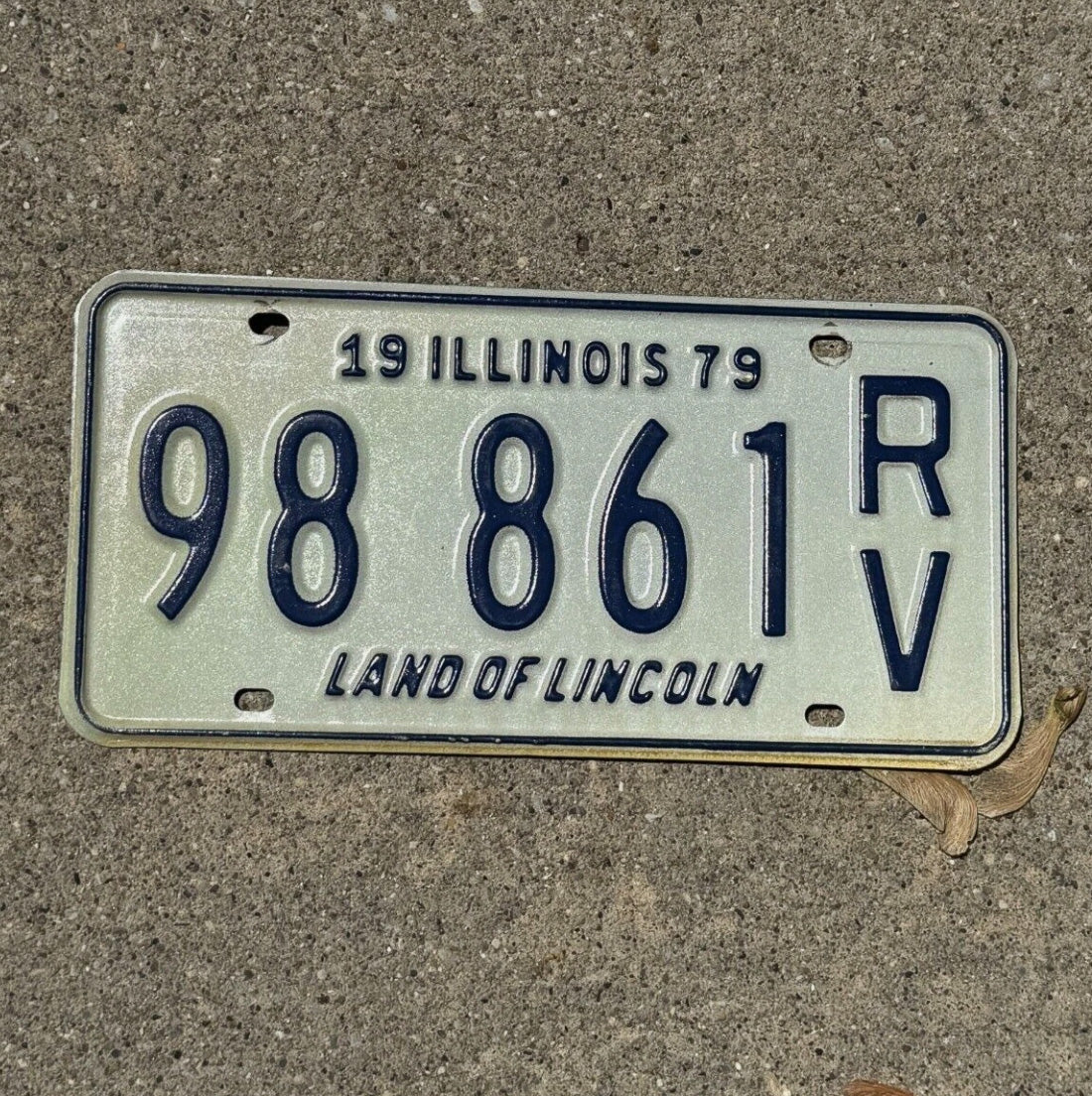 Photo of a 1979 Illinois RV License Plate Auto Tag Garage Decor Rec Vehicle 98861 RV