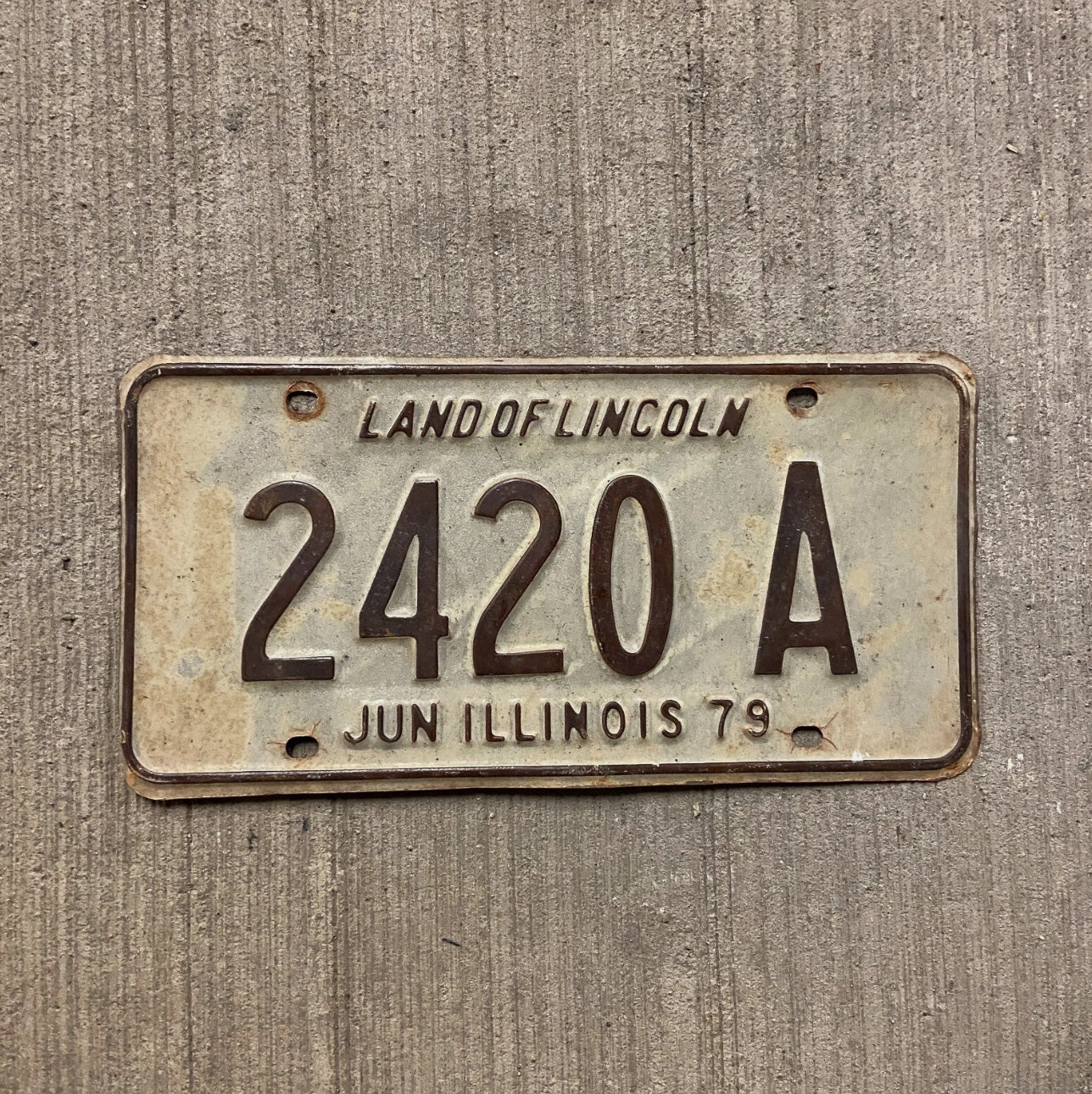 Photo of a 1979 Illinois Truck License Plate Auto Tag Garage Decor Vintage Weed 420 2420 A