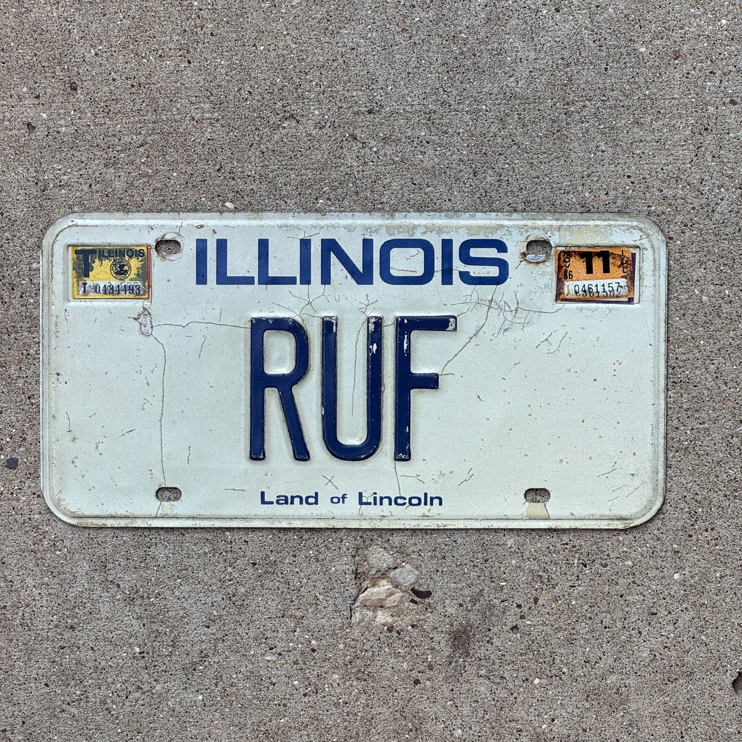 Photo of a 1979 Illinois Vanity License Plate Auto Tag Garage Decor Vintage RUF