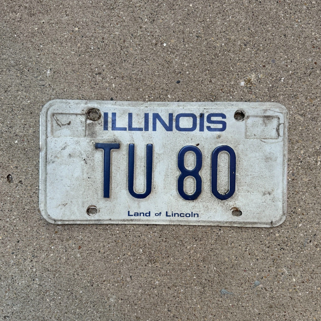 Photo of a 1979 Illinois Vanity License Plate Auto Tag Garage Decor Vintage TU 80