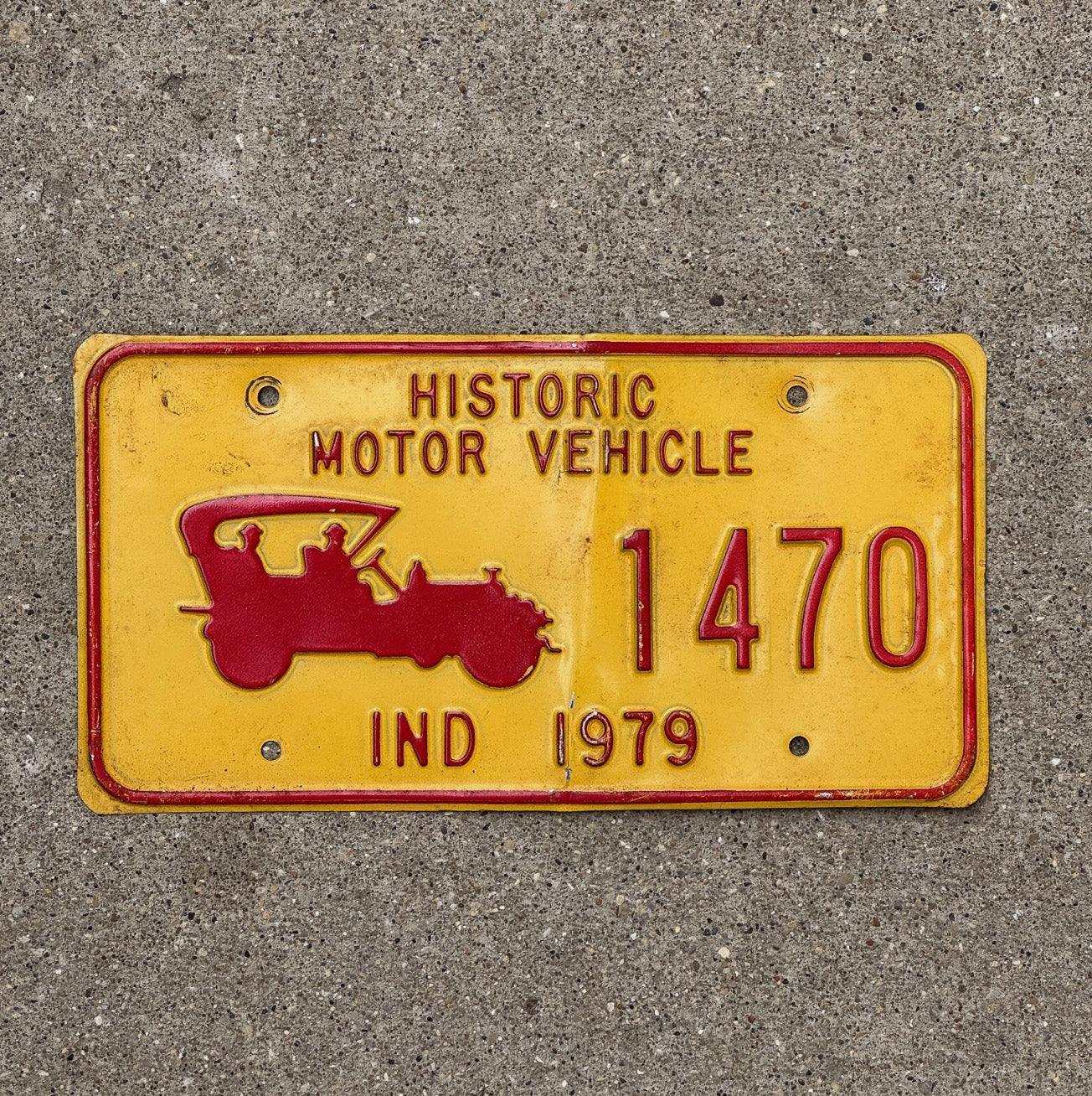 Photo of a 1979 Indiana Historic Vehicle License Plate Auto Tag Garage Decor Vintage 1470