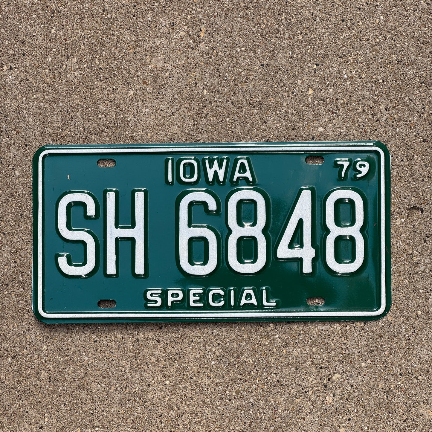 Photo of a 1979 Iowa Special Use License Plate Auto Tag 2 Garage Decor SH 6848