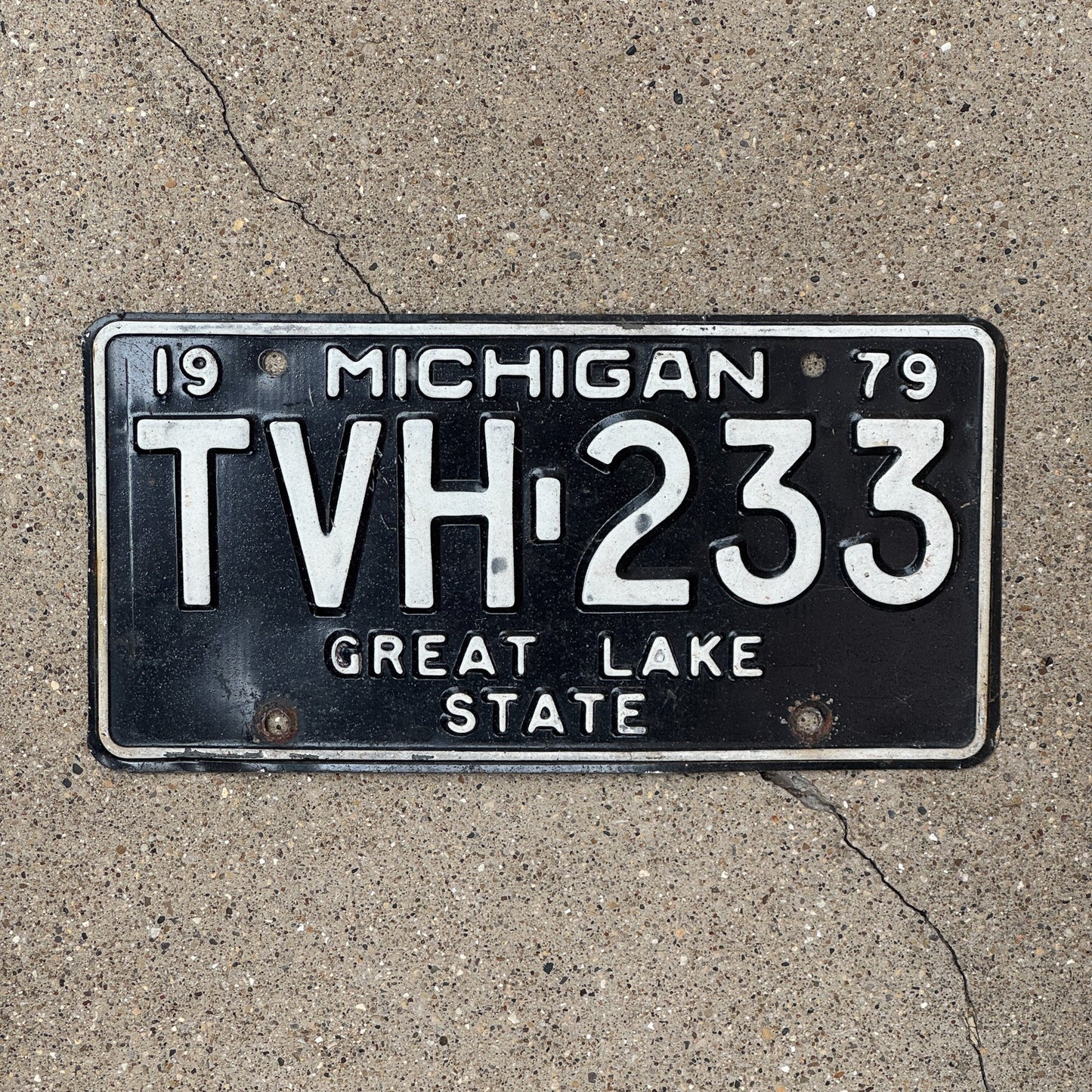 Photo of a 1979 Michigan License Plate Auto Tag Garage Decor Vintage TVH 233