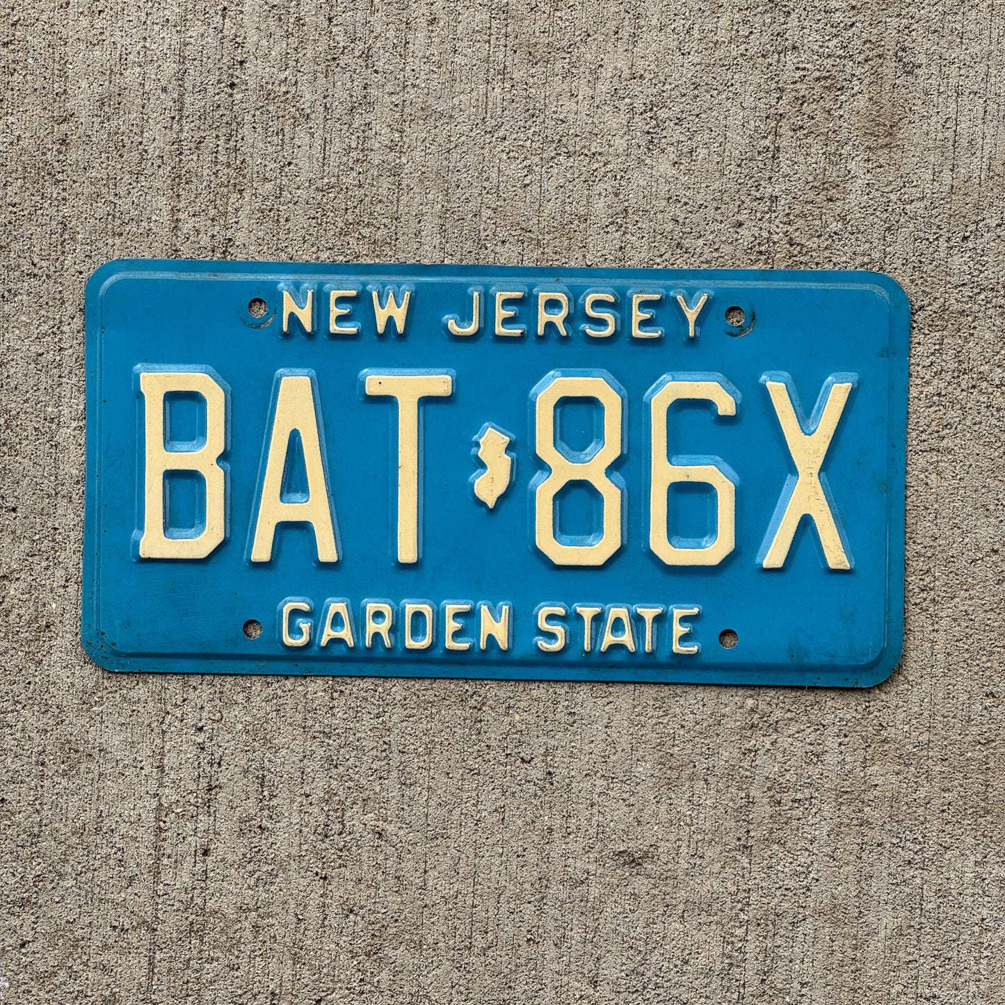 Photo of a 1979 New Jersey License Plate Auto Tag Garage Decor Vintage Baseball BAT 86X
