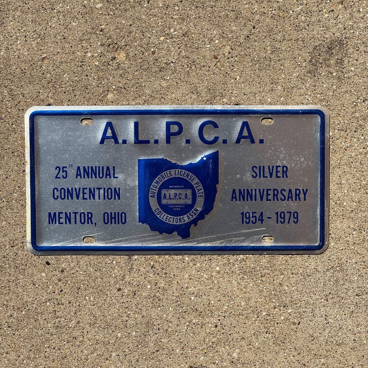 Photo of a 1979 Ohio License Plate Auto Tag Garage Decor Vintage Mentor OH ALPCA Convention