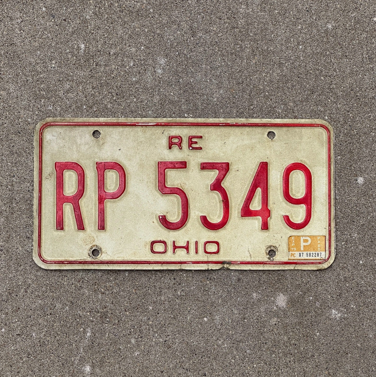 Photo of a 1979 Ohio Replacement License Plate Auto Tag Garage Decor Vintage RP 5349