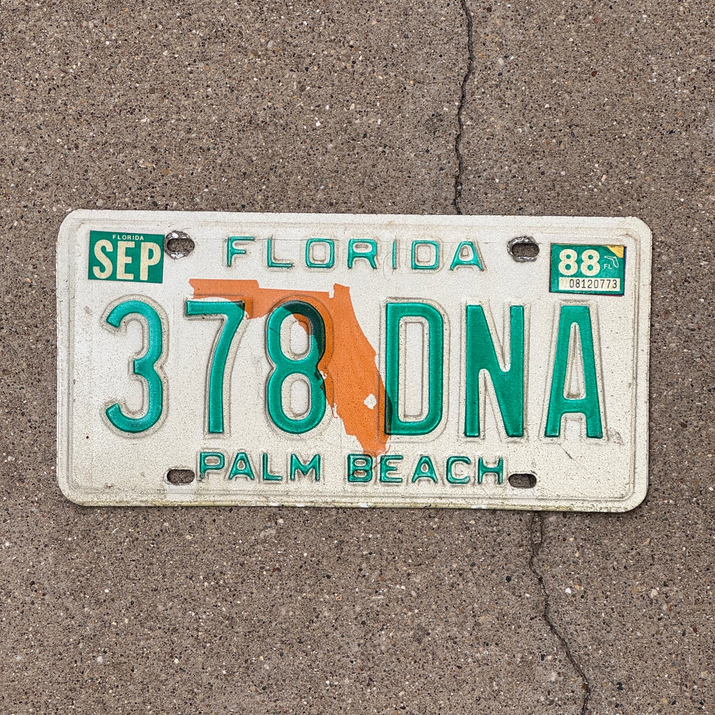 Photo of a 1979 1988 Florida License Plate Auto Tag
