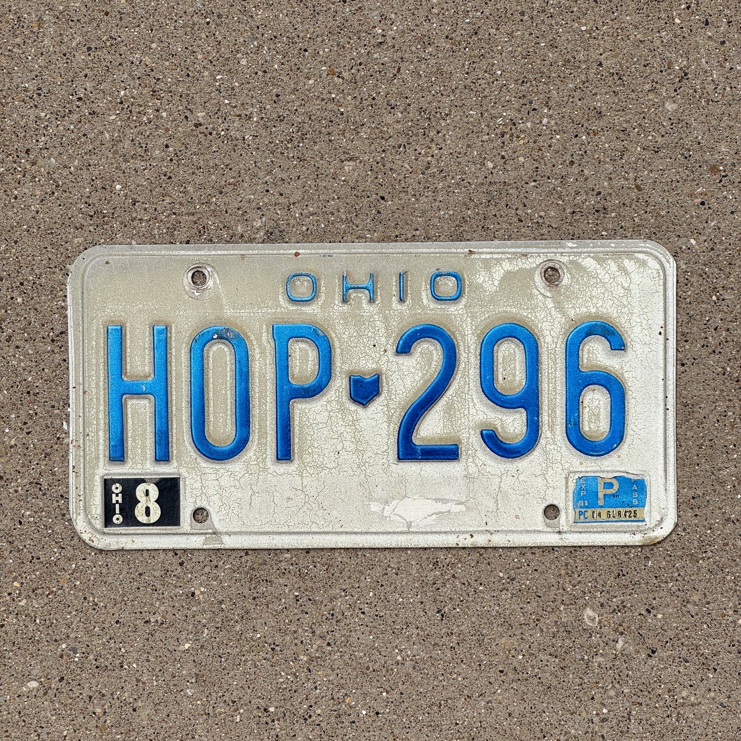 Photo of a 1980 1981 Ohio License Plate Auto Tag Garage Decor Vintage Beer Hops HOP 296
