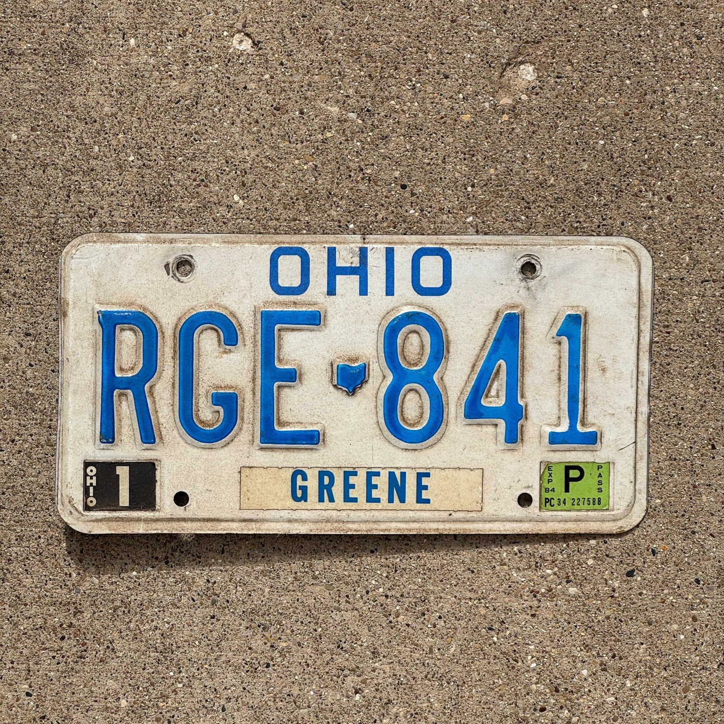 Photo of a 1980 1984 Ohio License Plate Auto Tag 1 Garage Decor RGE 841