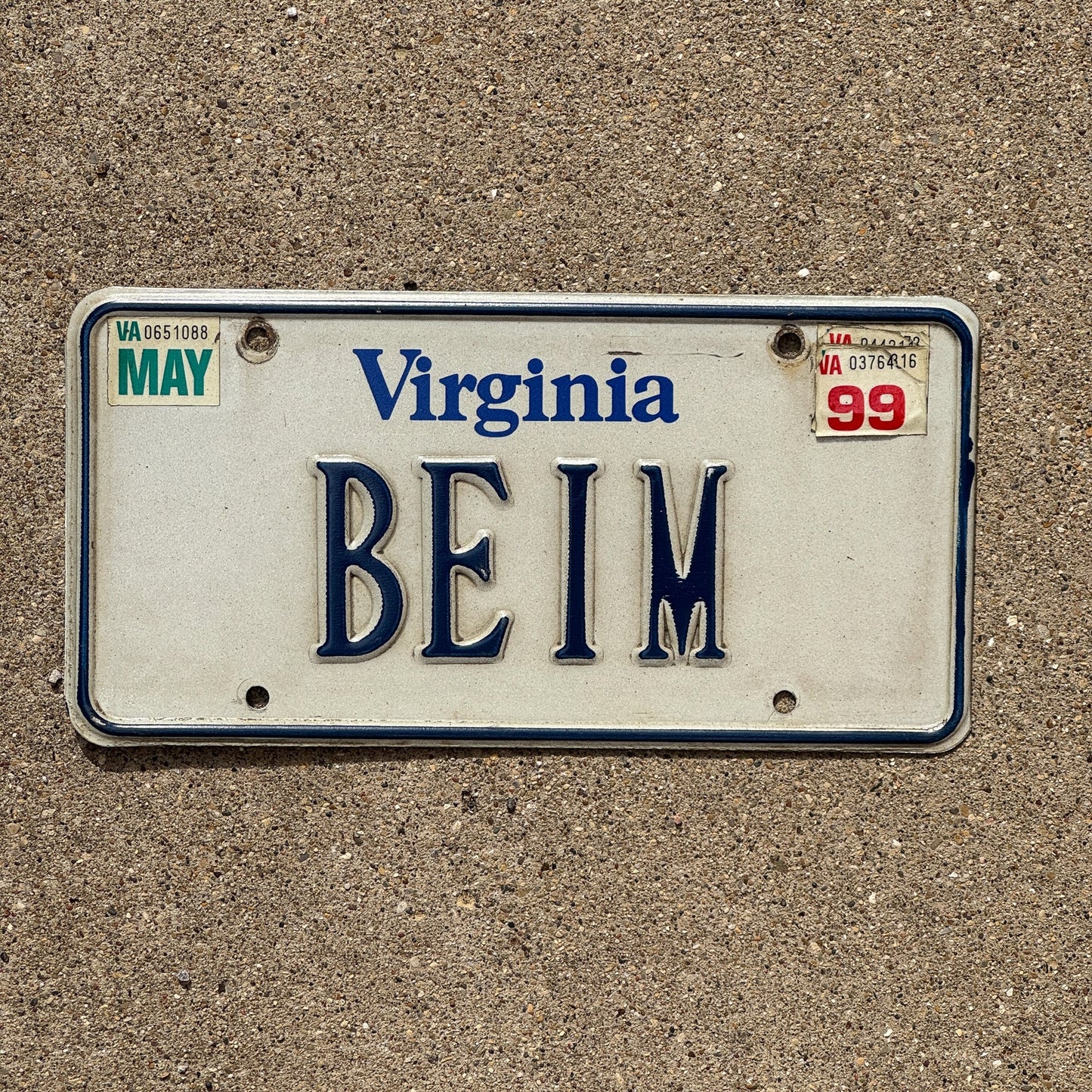 Photo of a 1980 1989 Virginia Vanity License Plate Auto Tag 1 Garage Decor BEIM