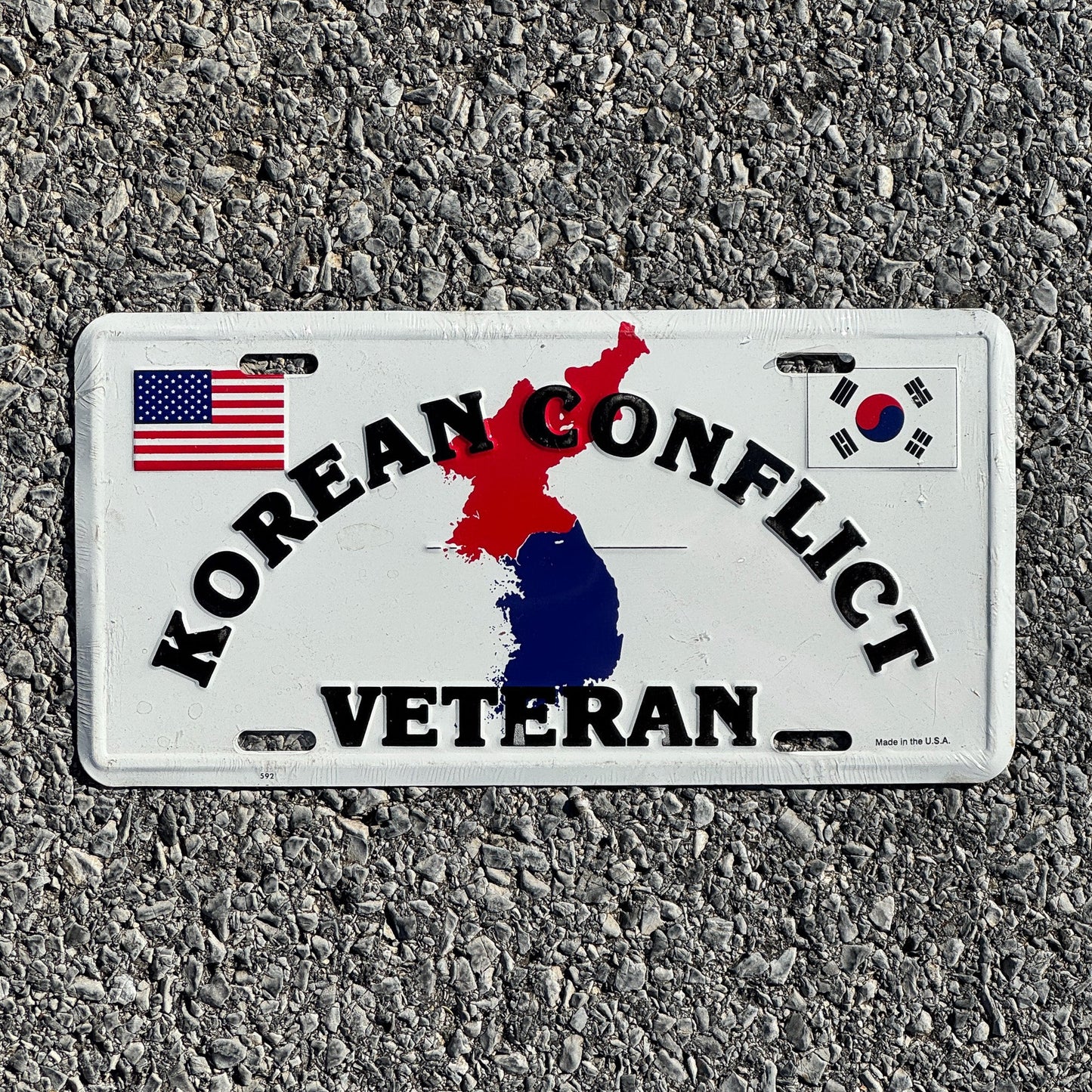 Photo of a 1980 Era License Plate Auto Tag Garage Decor Vintage Korean Conflict Veteran