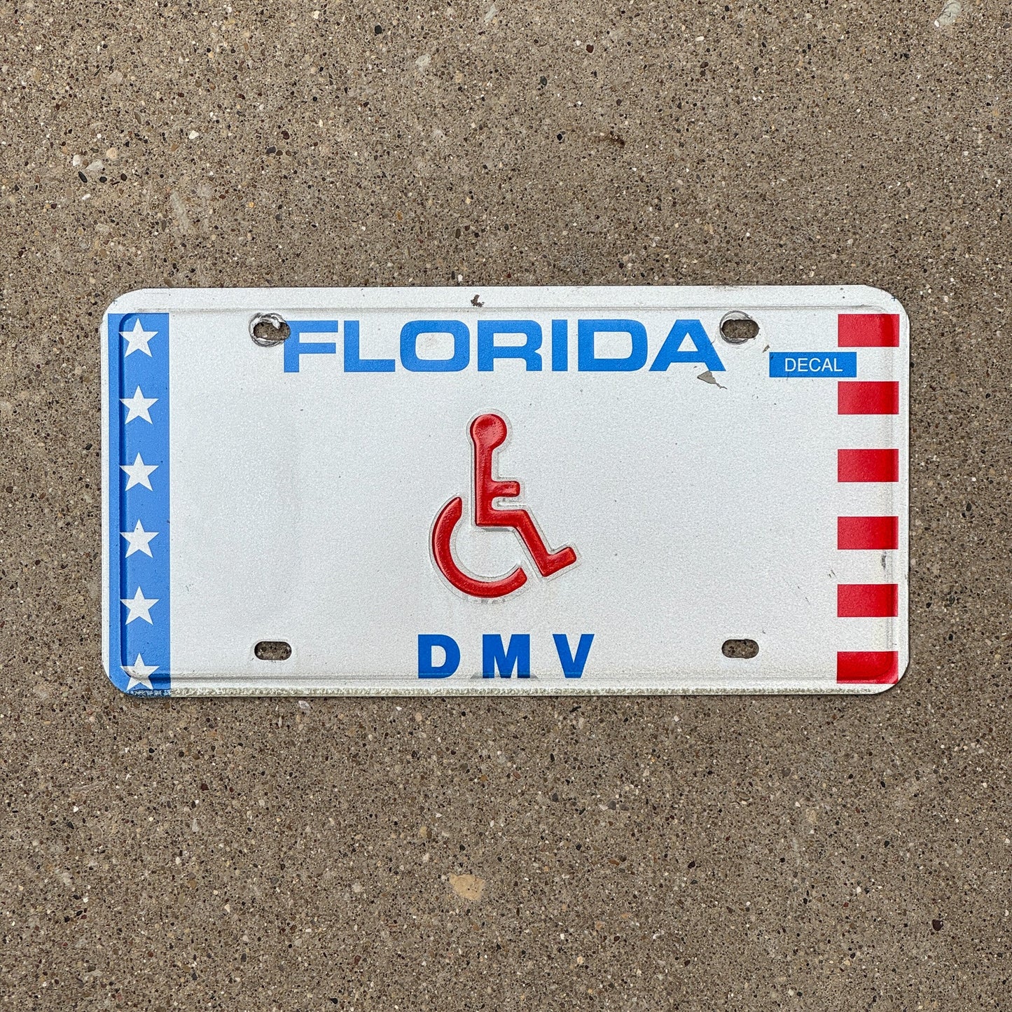 Photo of a 1980 Florida Handicapped Veteran License Plate Auto Tag Garage Decor Vintage