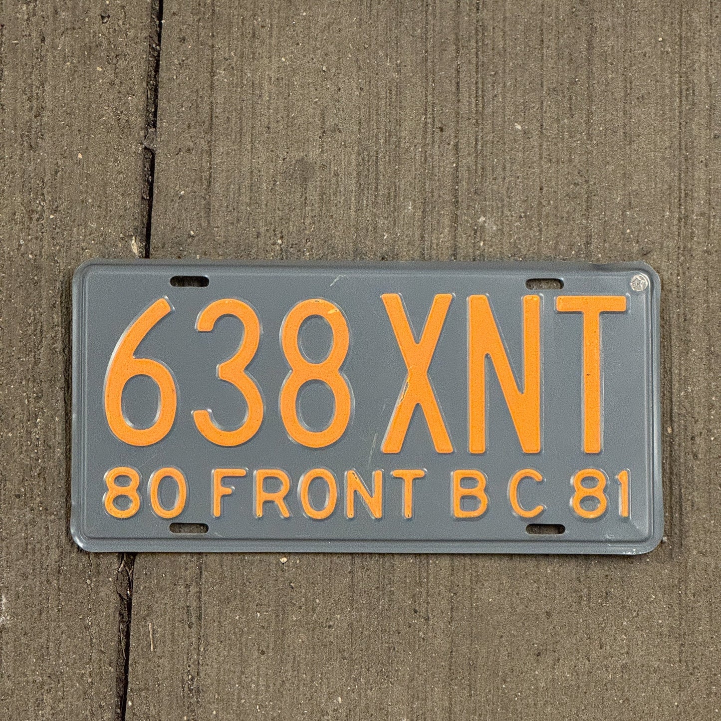 Photo of a 1980 Mexico License Plate Auto Tag Garage Decor Vintage Baja California 638 XNT