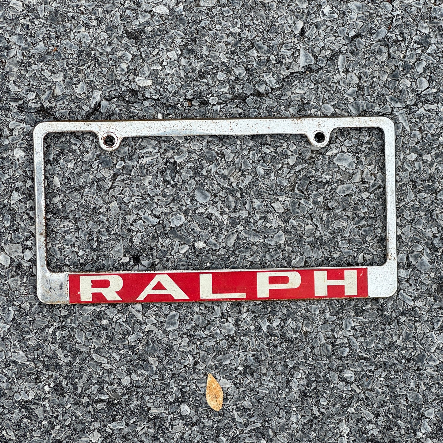 1980 Era License Plate Frame Auto Tag Metal RALPH