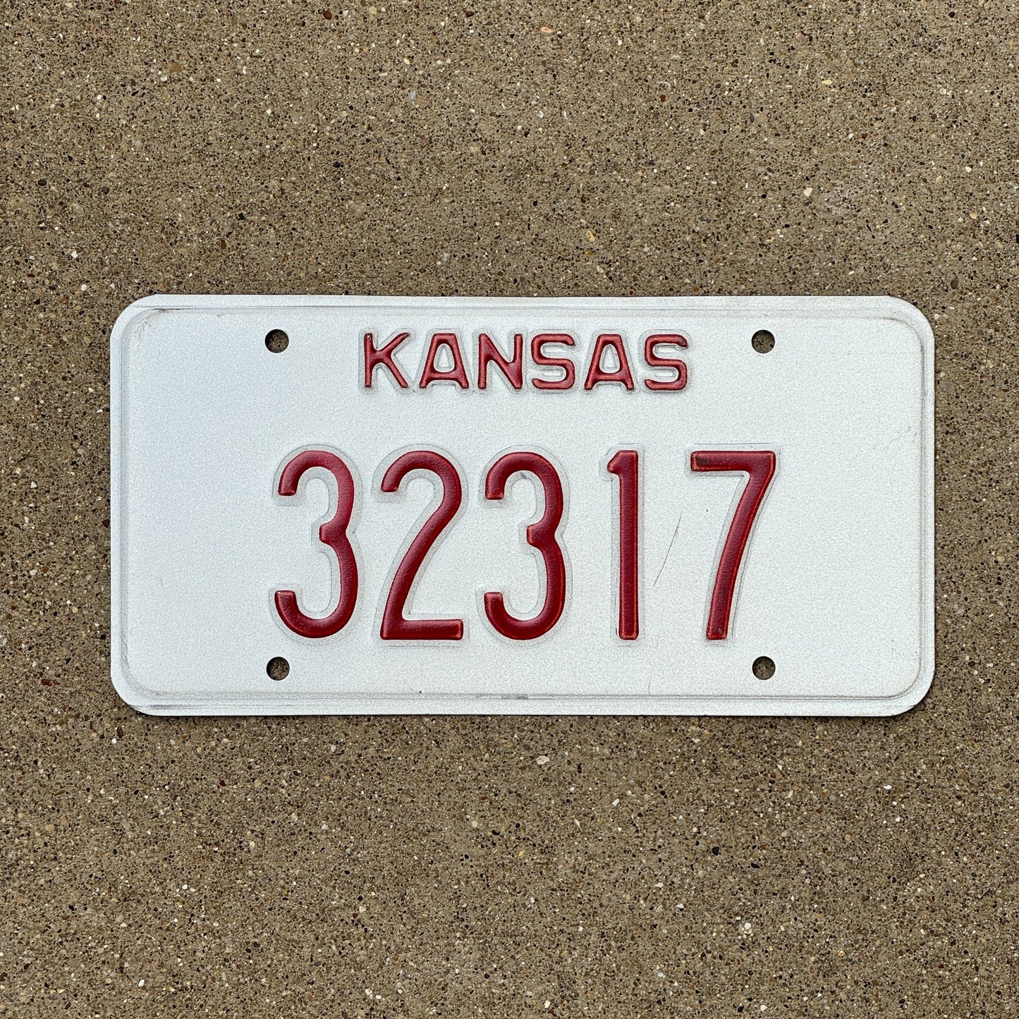 Photo of a 1980s 1990s Kansas Error / Prototype License Plate Auto Tag Garage Decor Vintage 32317