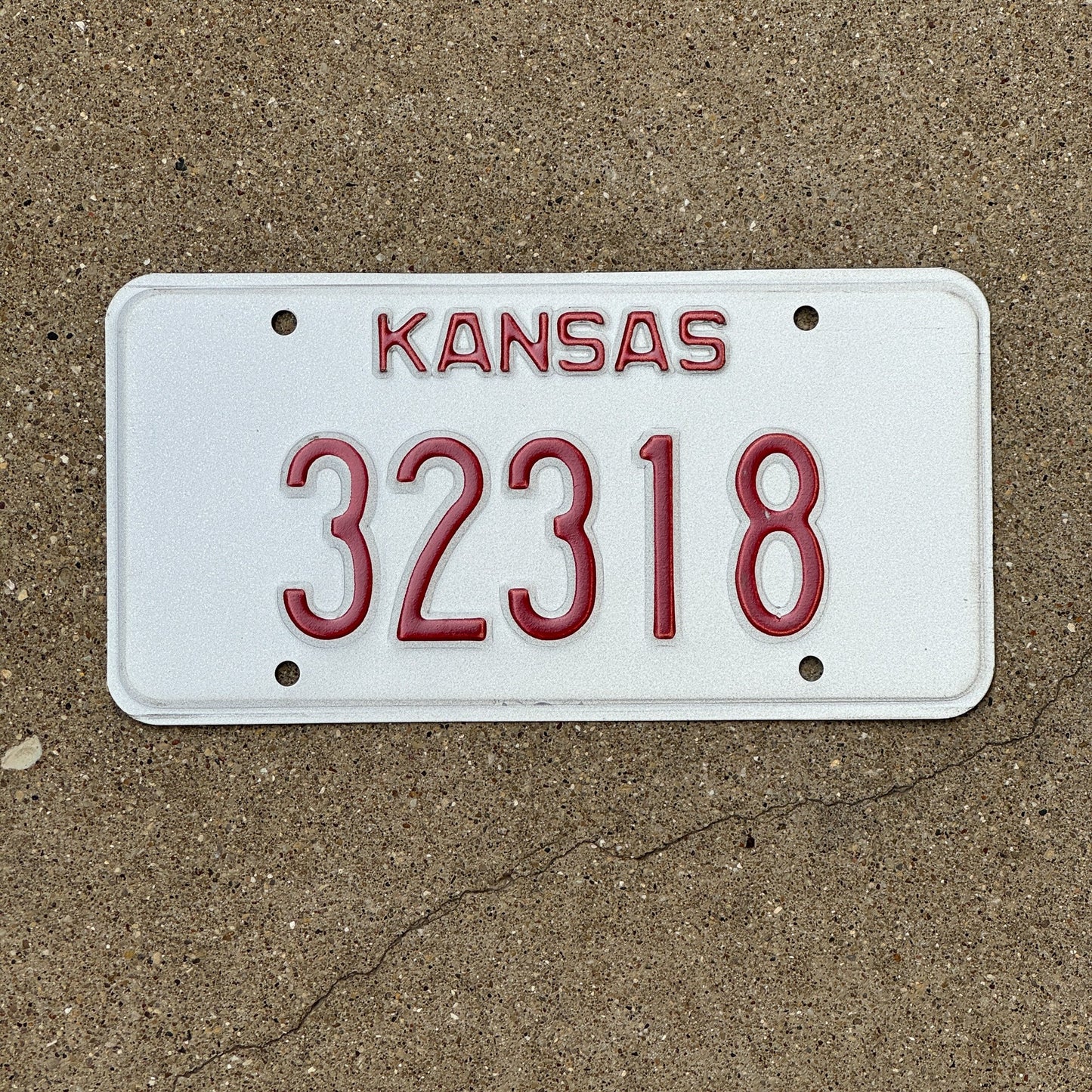 Photo of a 1980s 1990s Kansas Error / Prototype License Plate Auto Tag Garage Decor Vintage 32318