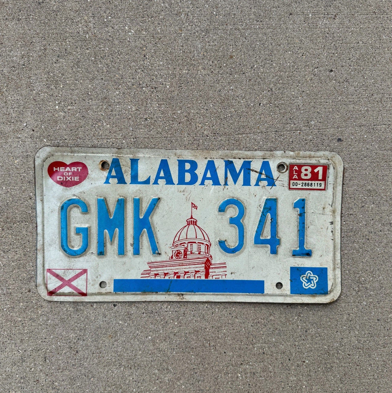 Photo of a 1981 Alabama License Plate Auto Tag Garage Decor Vintage Keystone GMK 341