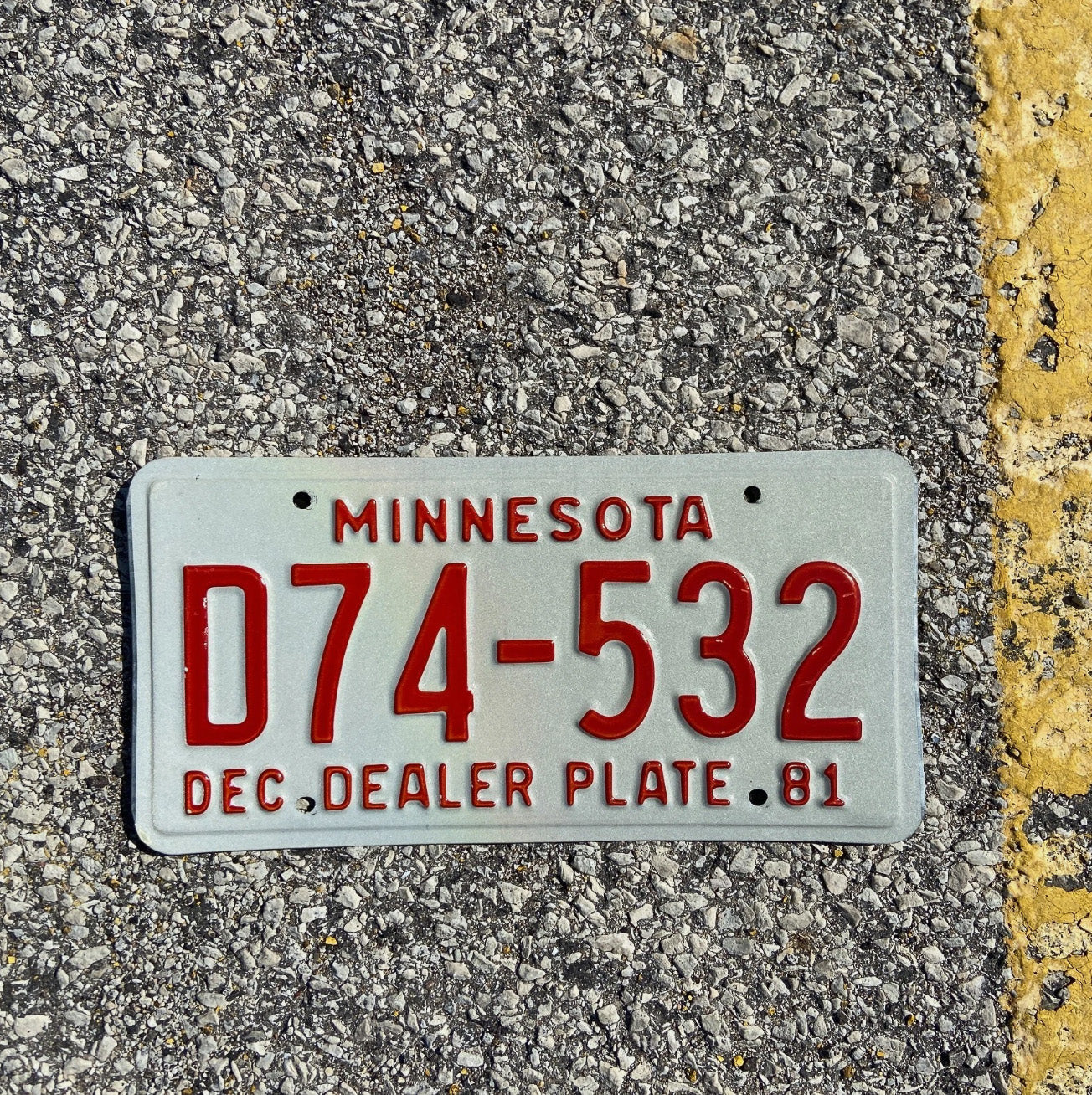 Photo of a 1981 Minnesota Dealer License Plate Auto Tag 2 Garage Decor D 74532