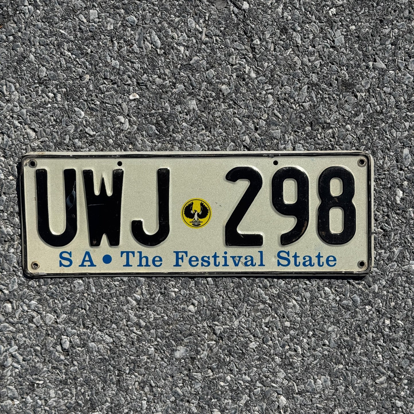 Photo of a 1981 South Australia License Plate Auto Tag Garage Decor Vintage UWJ298