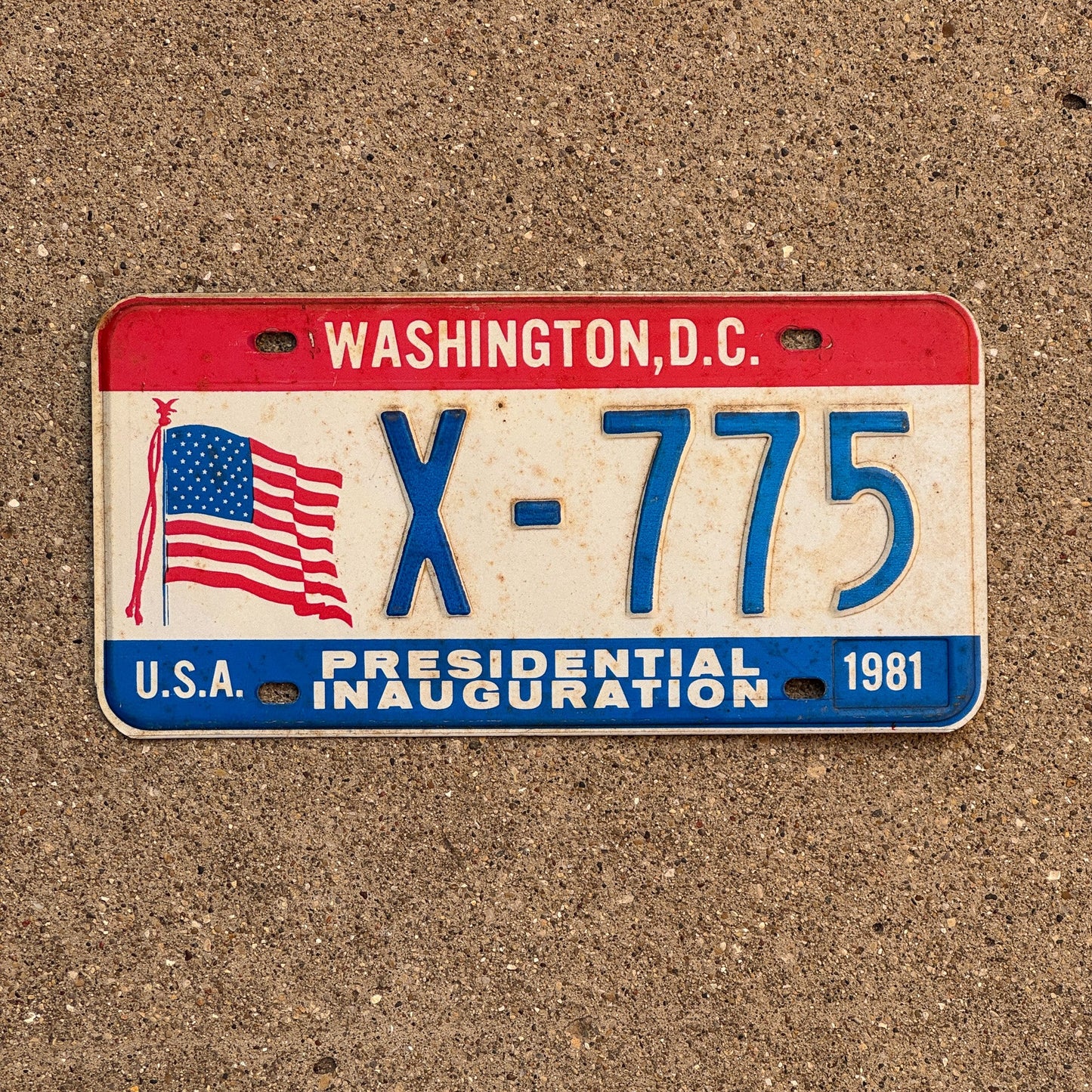 Photo of a 1981 Washington DC License Plate Auto Tag Garage Decor Vintage Reagan Inaugural Inauguration X 775