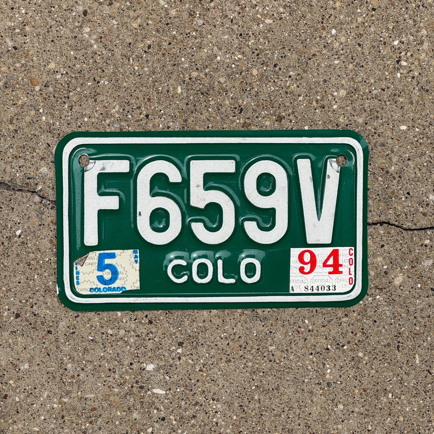 Photo of a 1982 1994 Colorado Motorcycle License Plate Auto Tag Garage Decor Vintage F 659 V