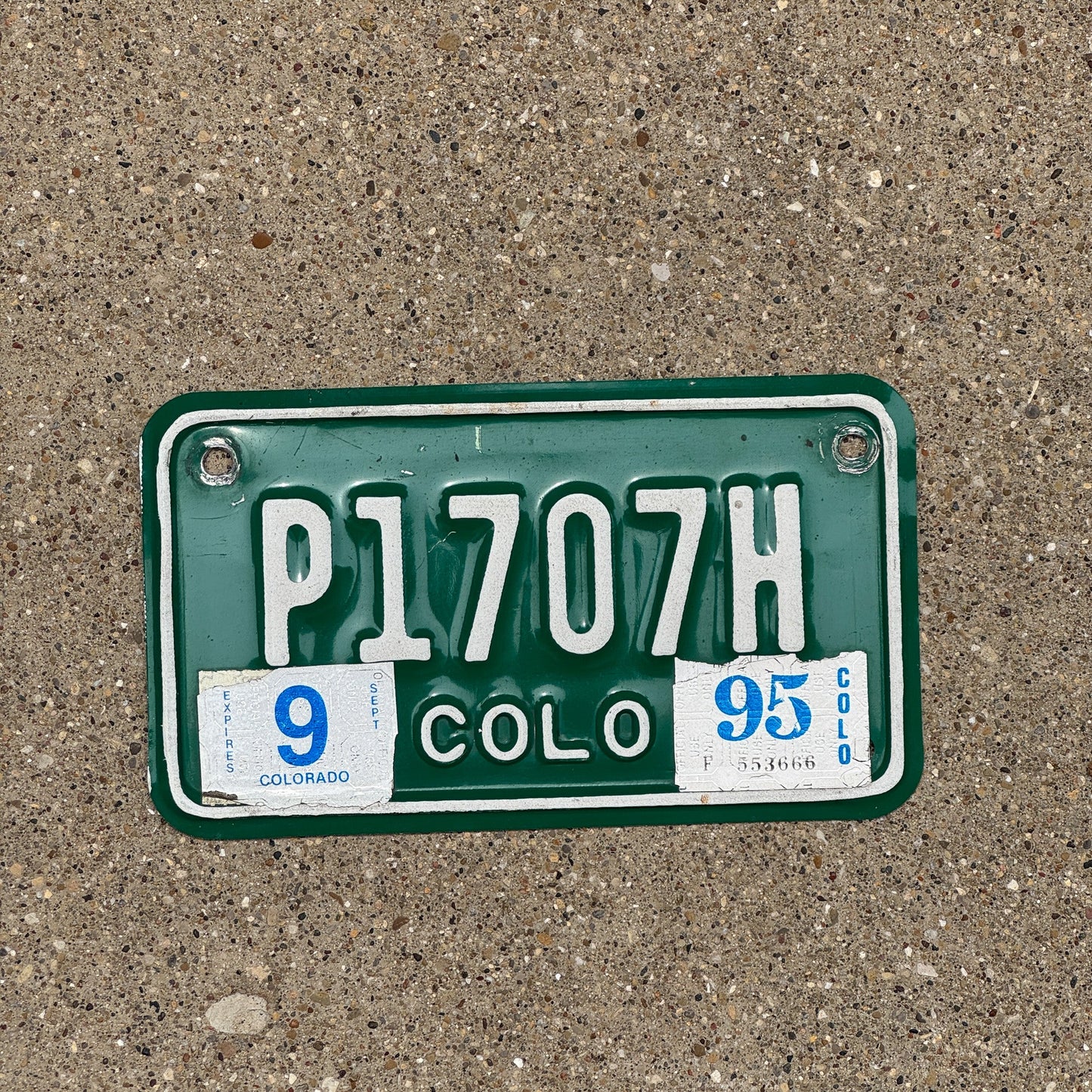 Photo of a 1982 1995 Colorado Motorcycle License Plate Auto Tag Garage Decor Vintage P 1707 H