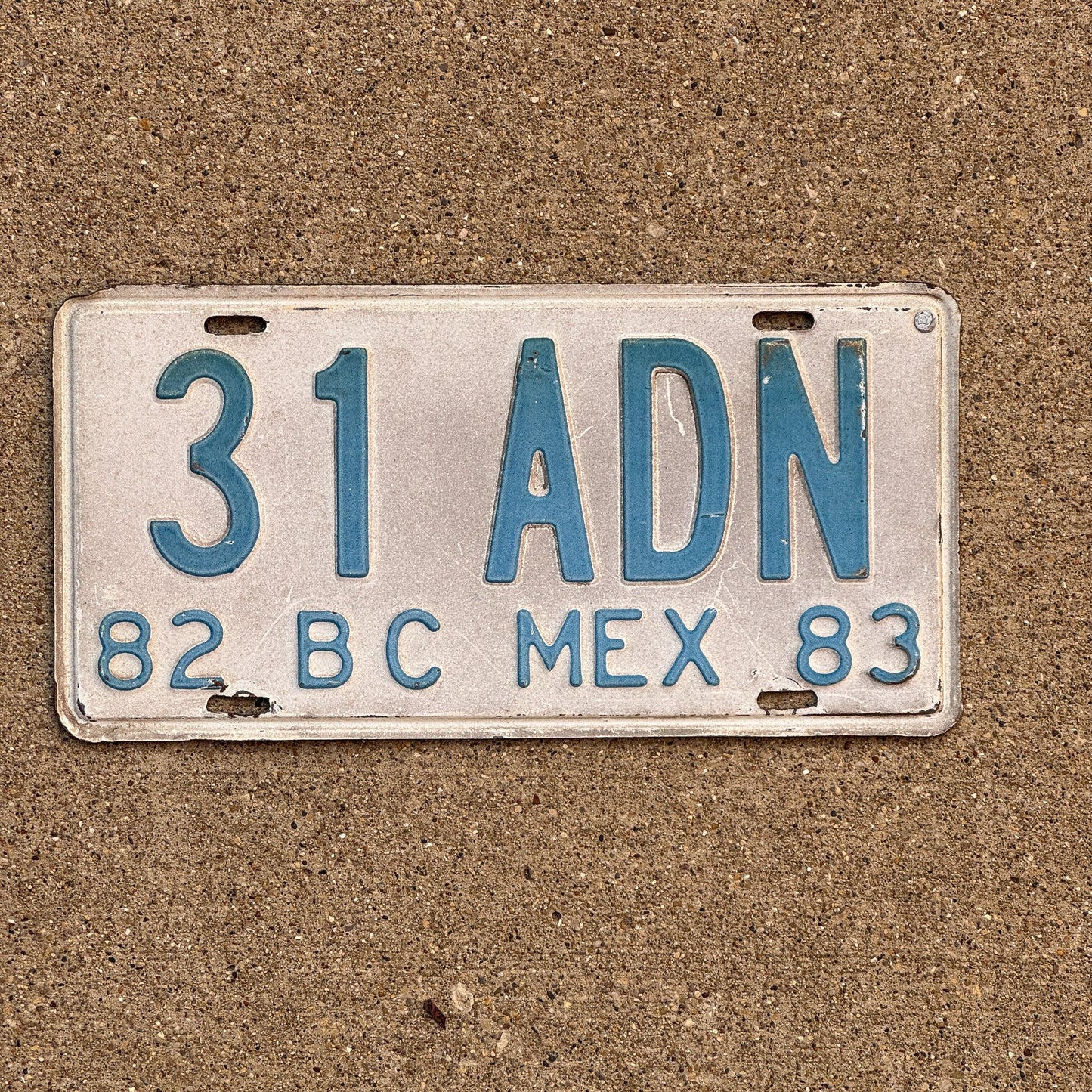 Photo of a 1982 Baja California Mexico License Plate Auto Tag Garage Decor Vintage 31 ADN