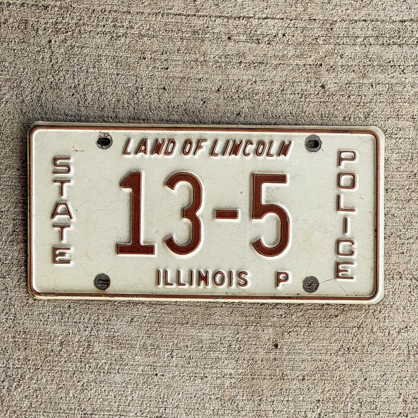 Photo of a 1982 Illinois State Police License Plate Auto Tag Garage Decor Vintage Tag 2 Patrol Cop Trooper 13-5