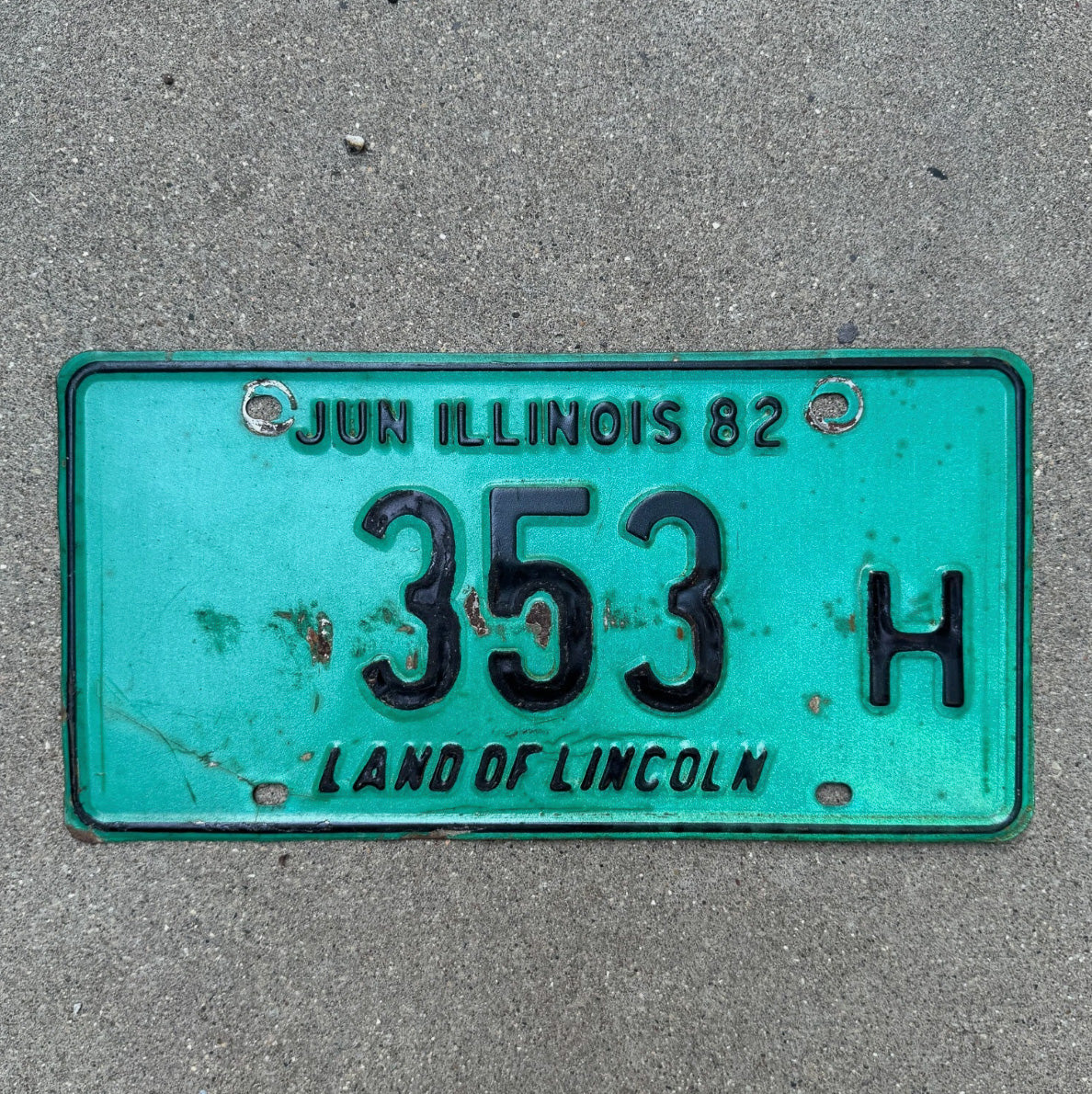 Photo of a 1982 Illinois TRUCK License Plate Auto Tag Garage Decor Vintage License Plate Auto Tag 1 Garage Decor Low Number 353 H