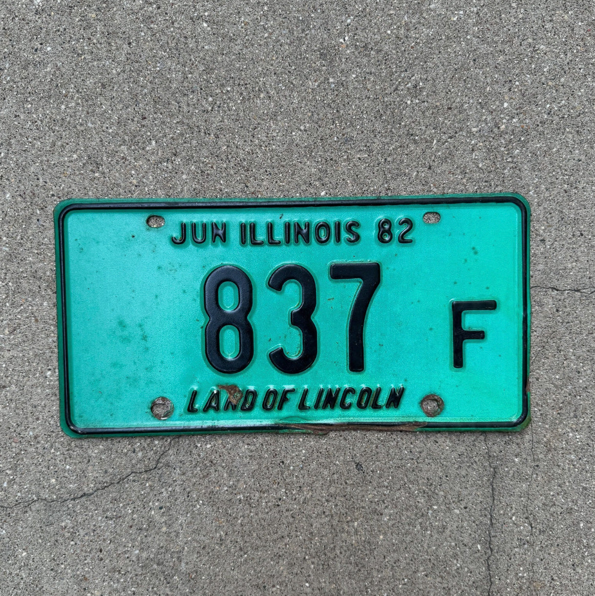 Photo of a 1982 Illinois TRUCK License Plate Auto Tag Garage Decor Vintage License Plate Auto Tag Garage Decor 3 Digit Low Number 837 F