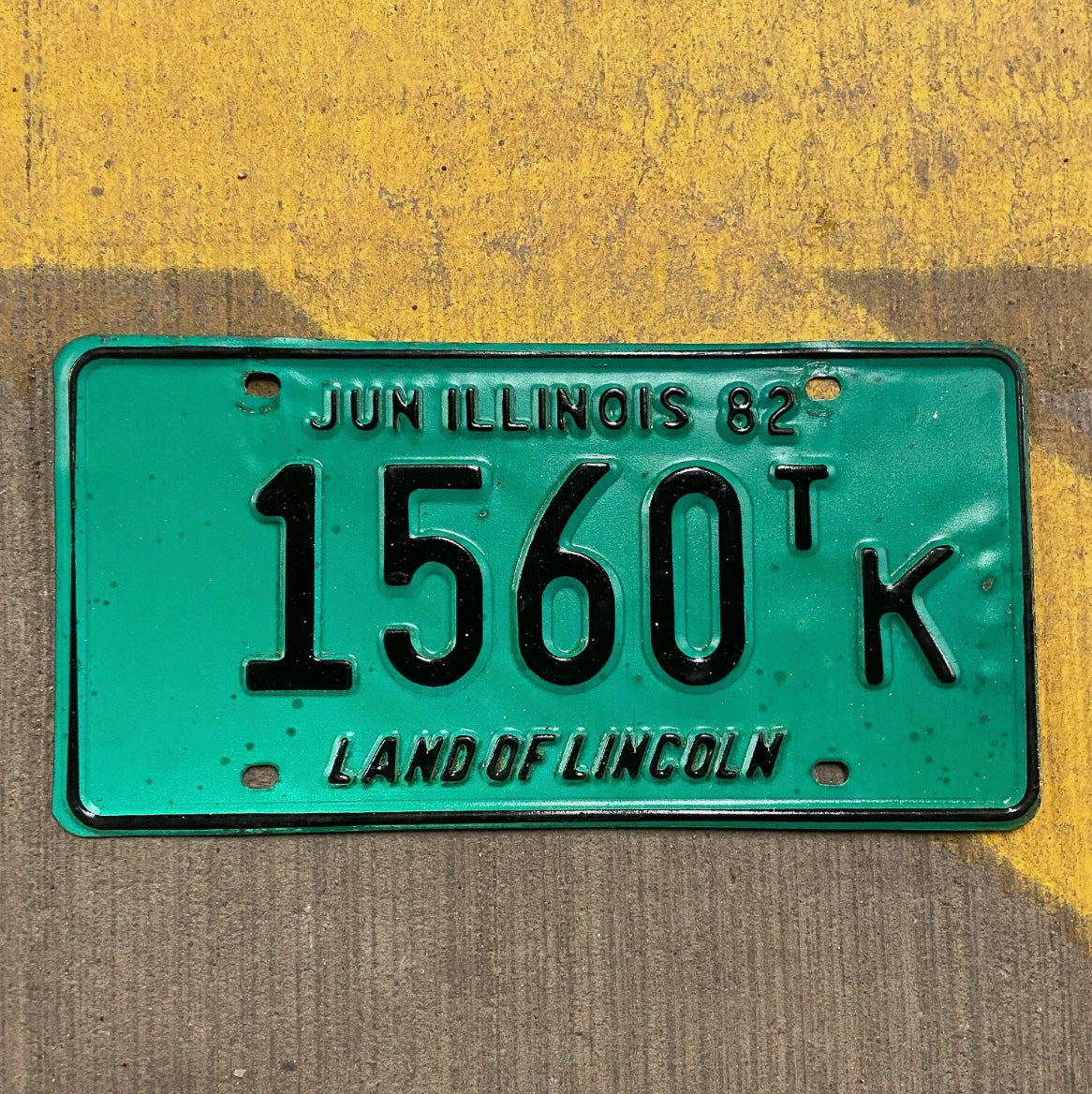 Photo of a 1982 Illinois TRUCK TRACTOR License Plate Auto Tag Garage Decor Vintage License Plate Garage Auto Tag 1 560 tK