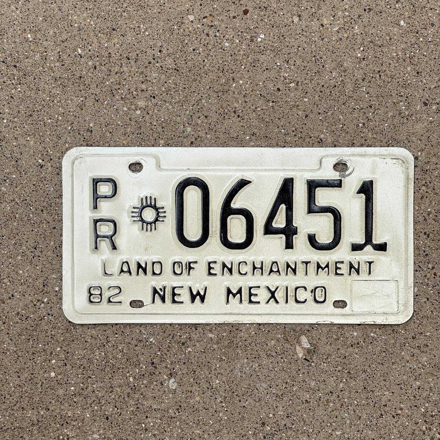Photo of a 1982 New Mexico Pro Rate Truck License Plate Auto Tag Garage Decor Vintage PR 06451