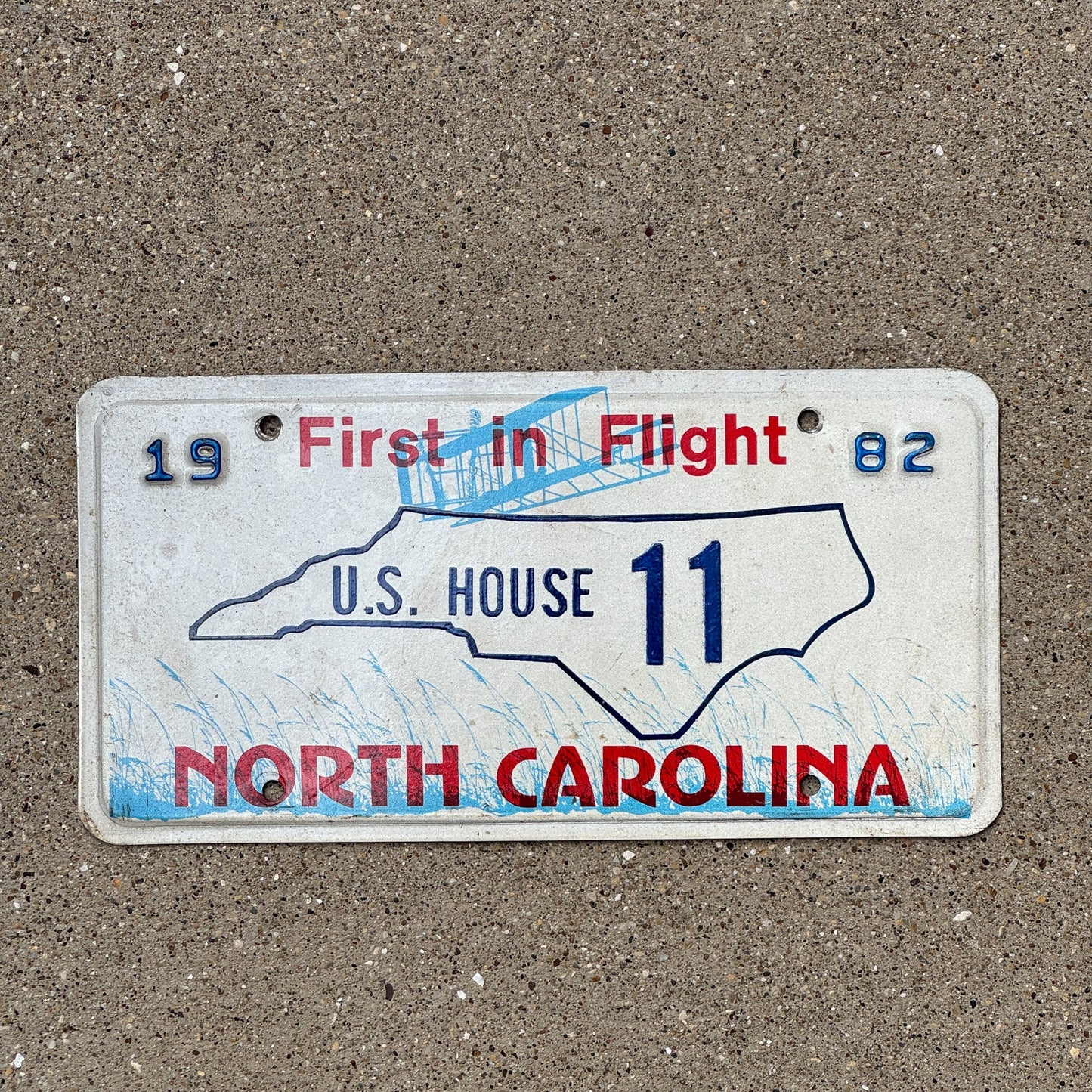 Photo of a 1982 North Carolina US House License Plate Auto Tag Garage Decor Vintage Congress 11