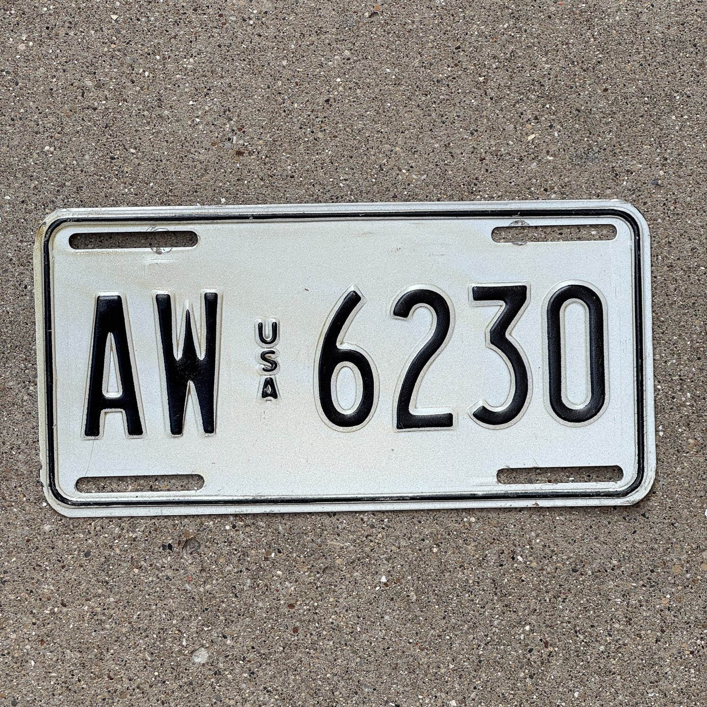 Photo of a 1982 US Forces Germany License Plate Auto Tag Garage Decor Vintage AW 6230