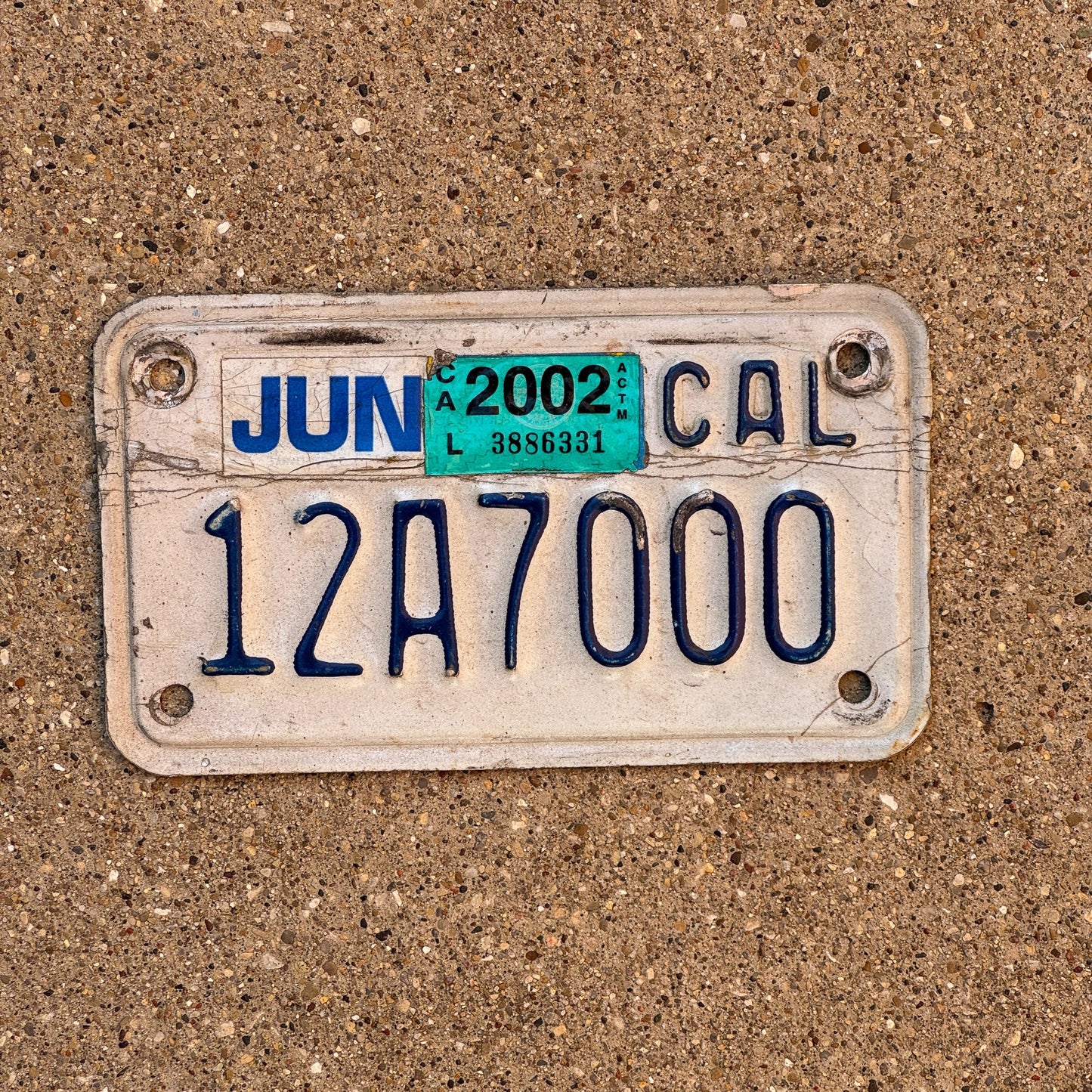 Photo of a 1983 2002 California Motorcycle License Plate Auto Tag Garage Decor Vintage 12 A 7000