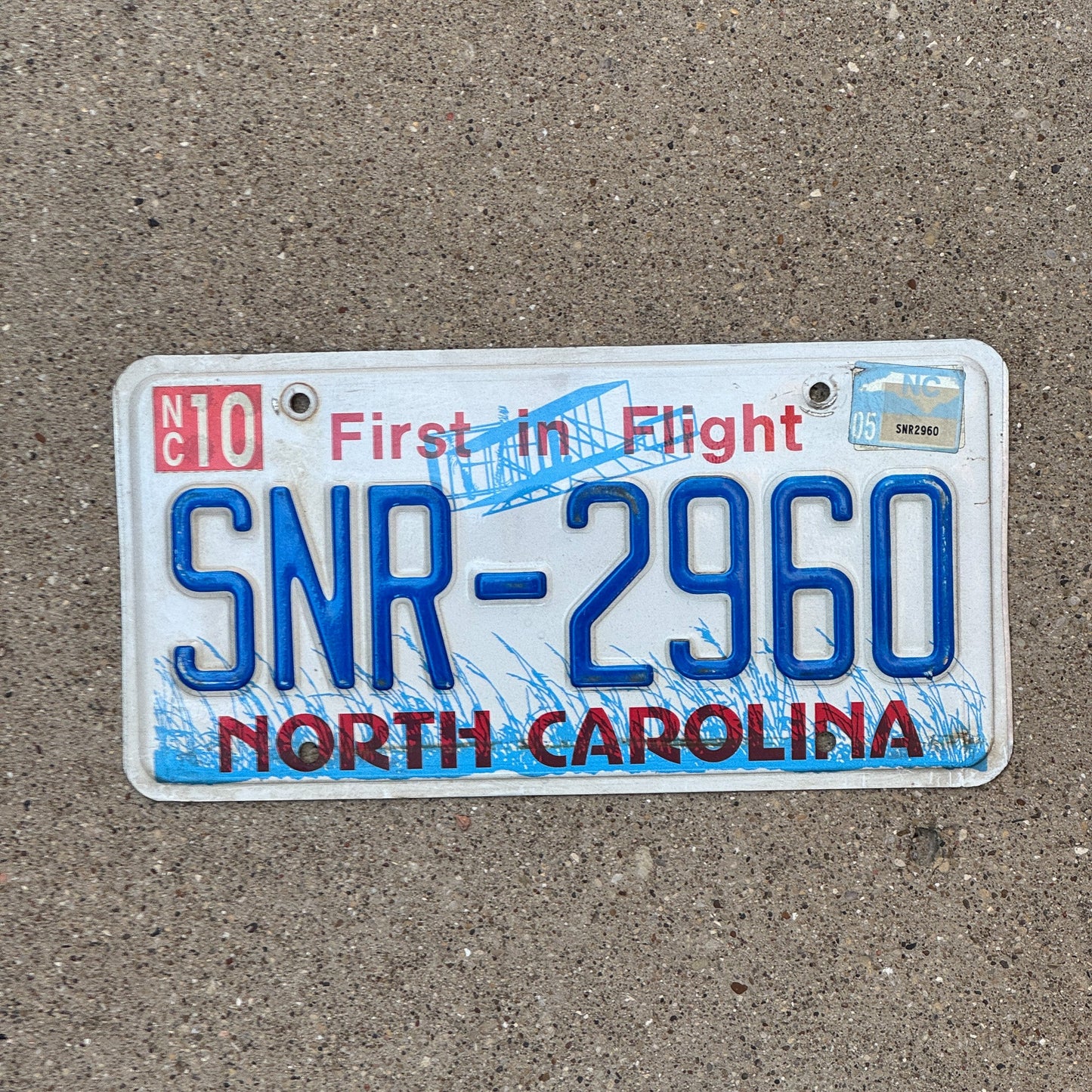 Photo of a 1983 2005 North Carolina License Plate Auto Tag Garage Decor Vintage SNR 2960