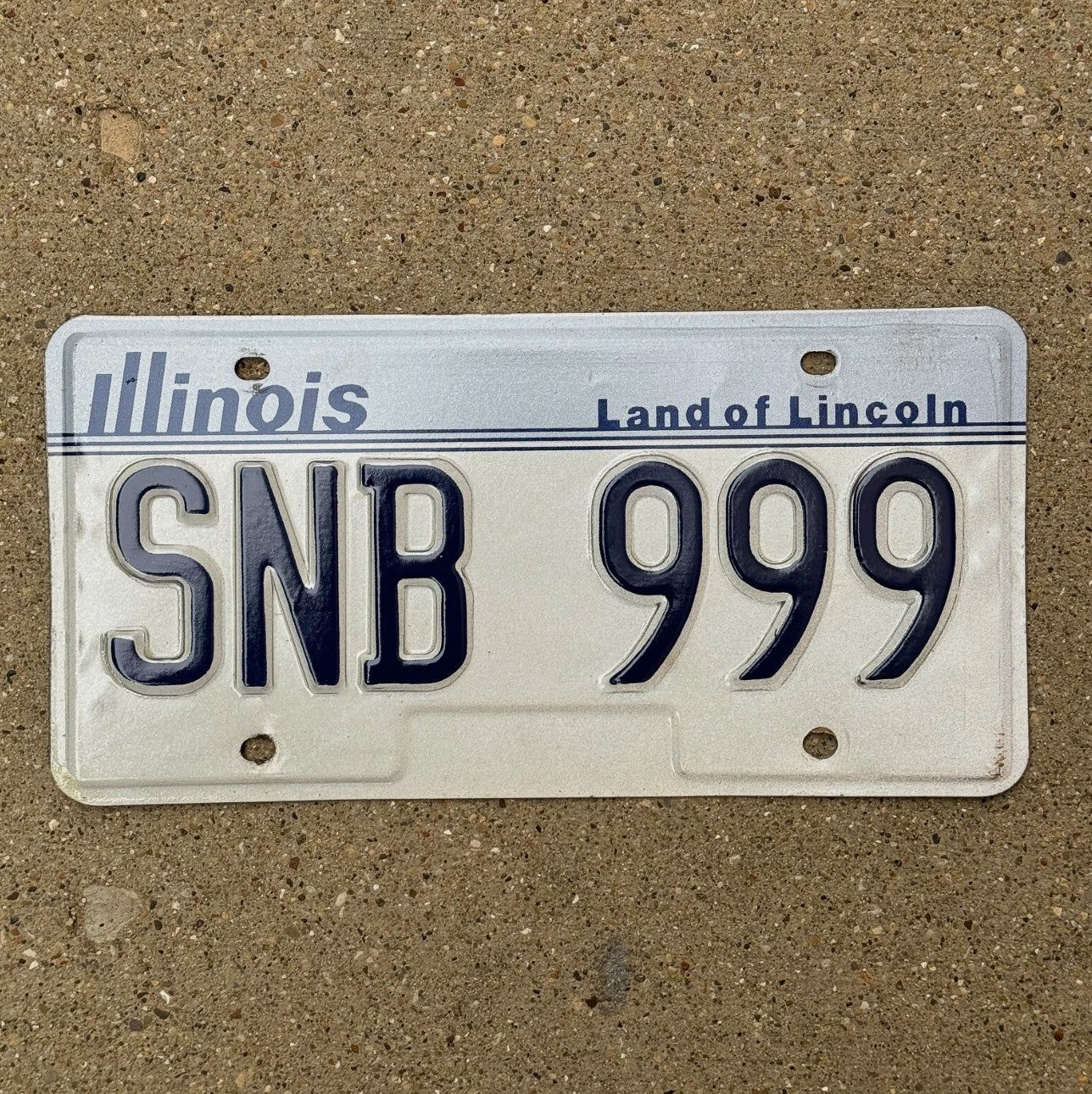 Photo of a 1983 Illinois License Plate Auto Tag 1 Garage Decor Repeat Repeating SNB 999