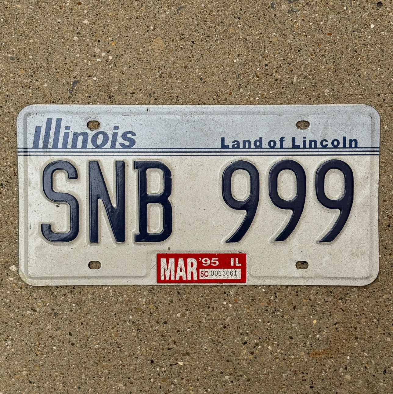 Photo of a 1983 Illinois License Plate Auto Tag 2 Garage Decor Repeat Repeating SNB 999