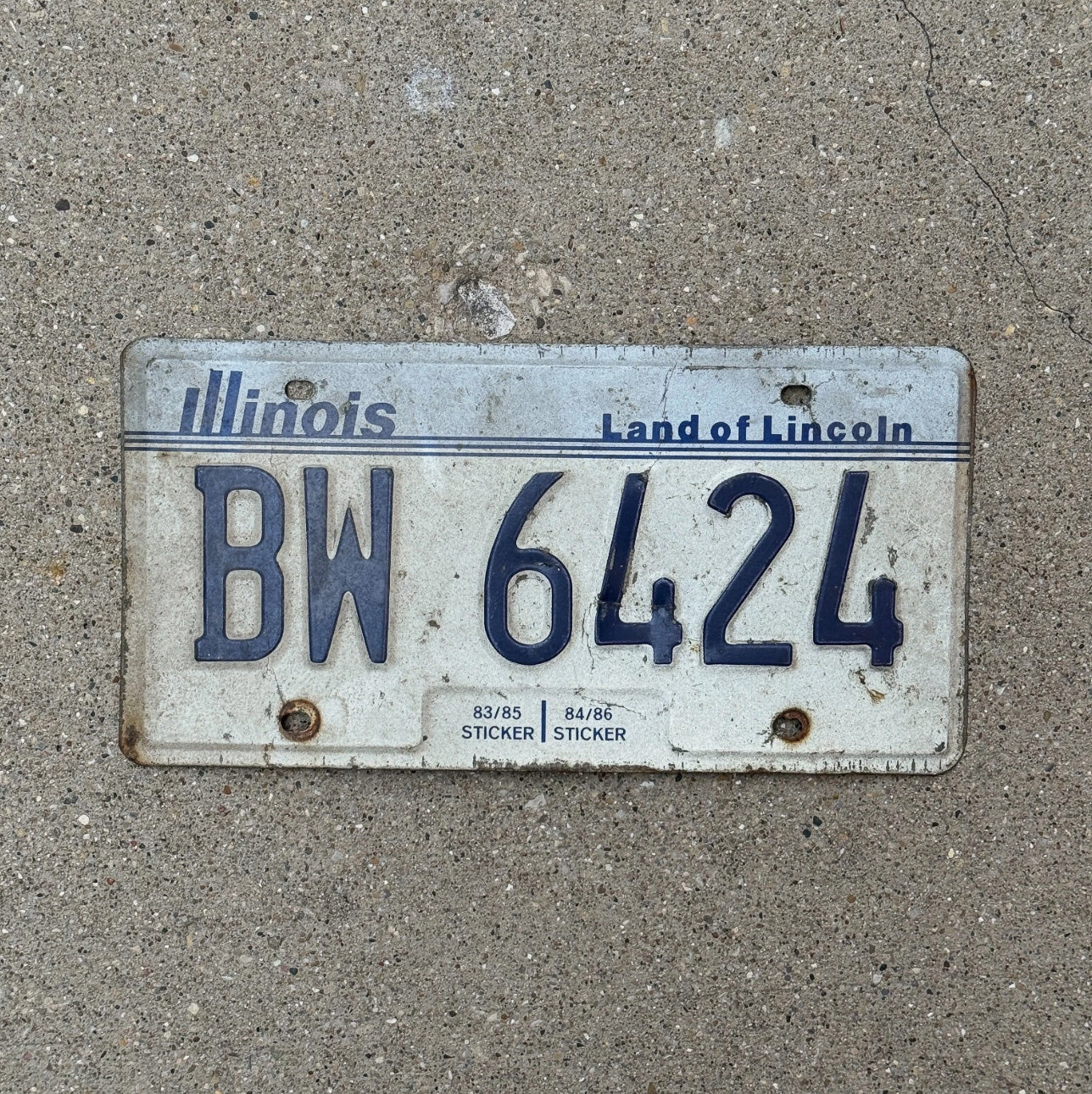 Photo of a 1983 Illinois License Plate Auto Tag Garage Decor Vintage BW 6424