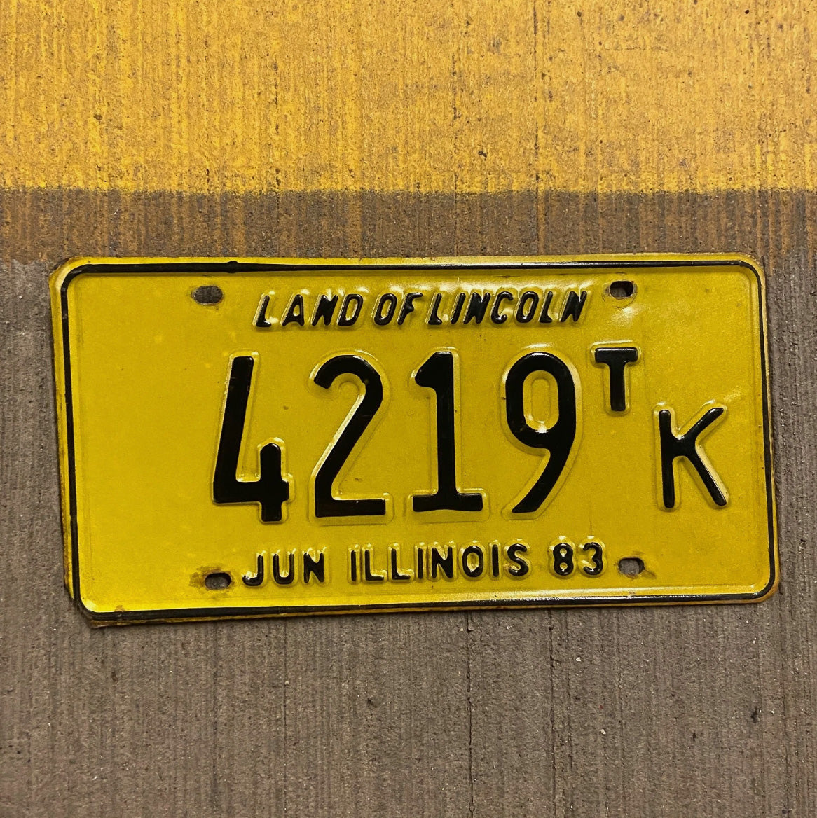 Photo of a 1983 Illinois TRUCK TRACTOR License Plate Auto Tag Garage Decor Vintage License Plate Garage Auto Tag 4219 tK