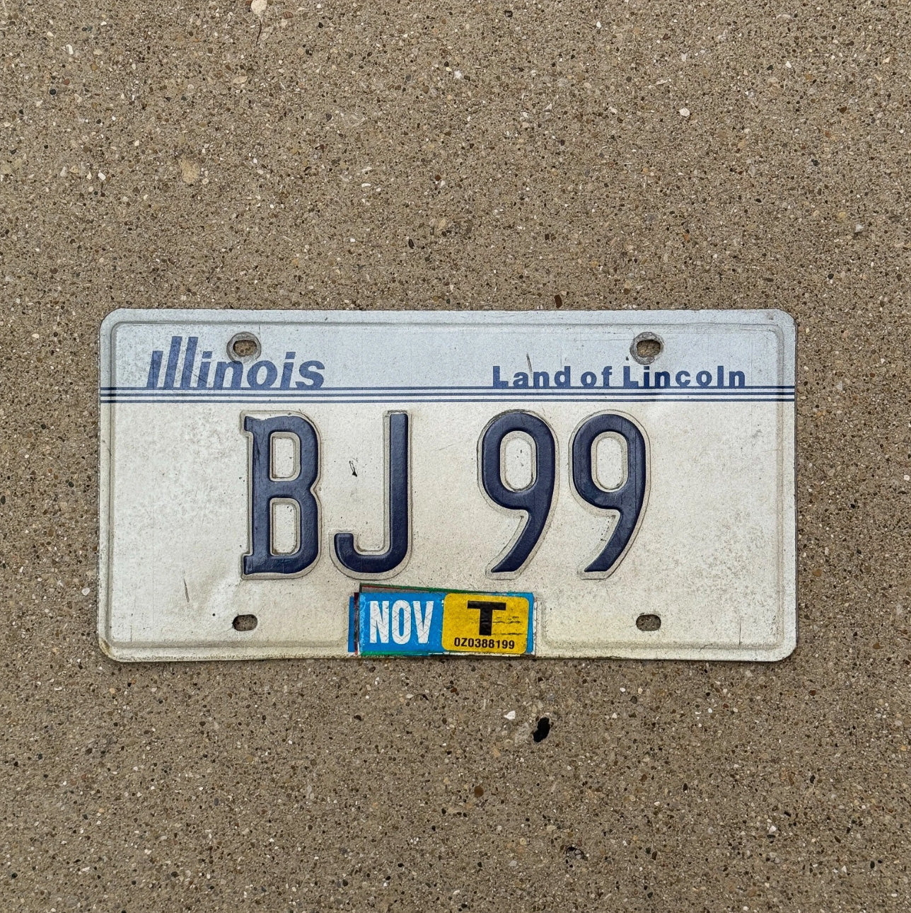 Photo of a 1983 Illinois Vanity License Plate Auto Tag 1 Garage Decor BJ 99