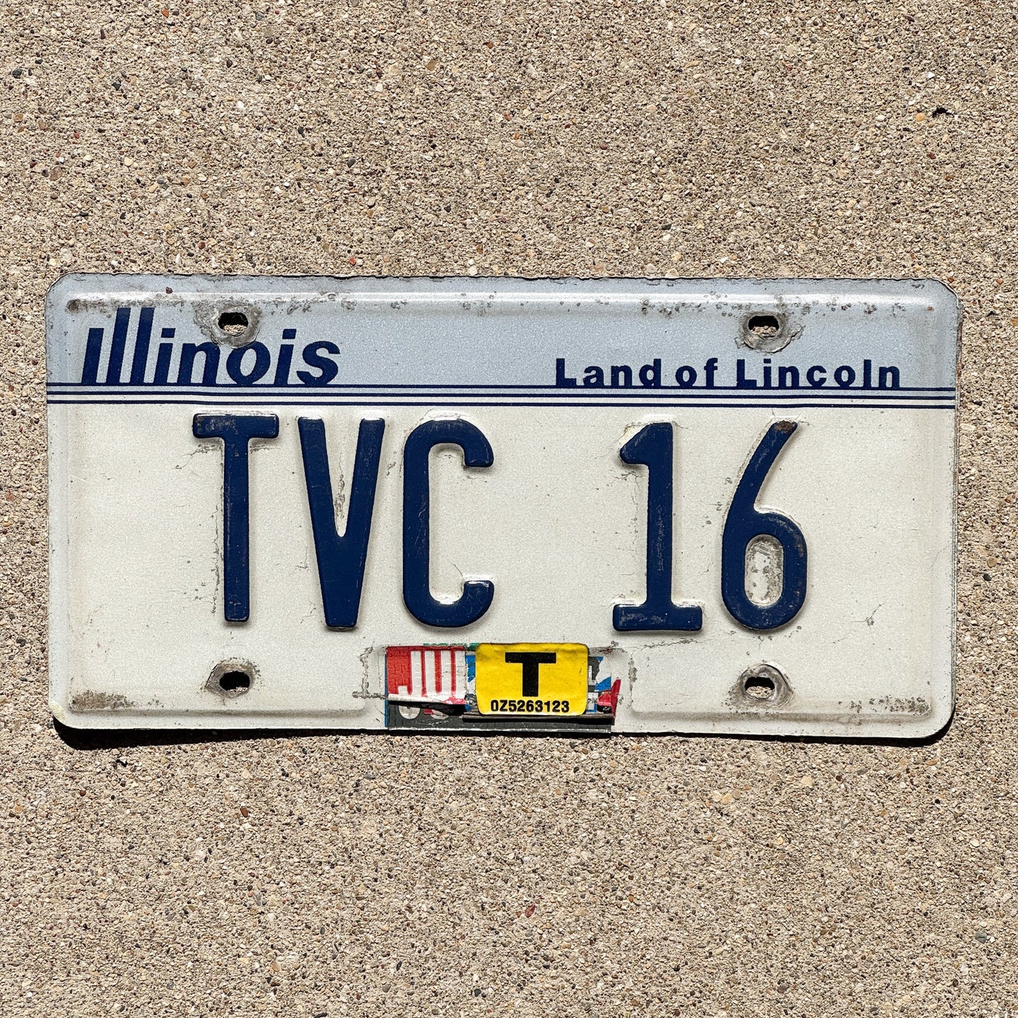 Photo of a 1983 Illinois VANITY License Plate Auto Tag Garage Decor Vintage with Temp Sticker TVC 16